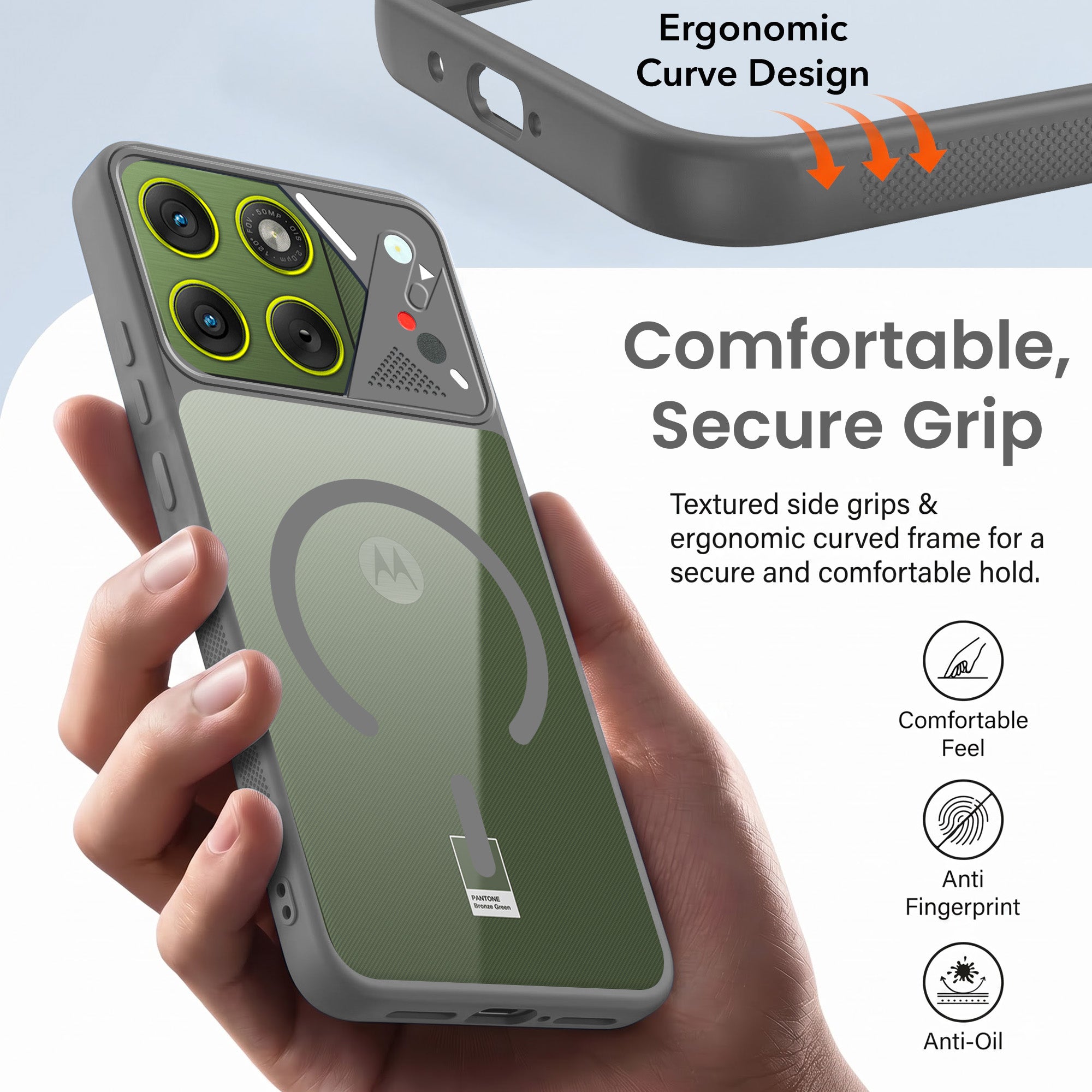 For Motorola Moto Edge 70 Back Cover Case Lifetime Anti-Yellow Clear (Camera Protection | Side Grip | Wireless MagSafe Compatible)