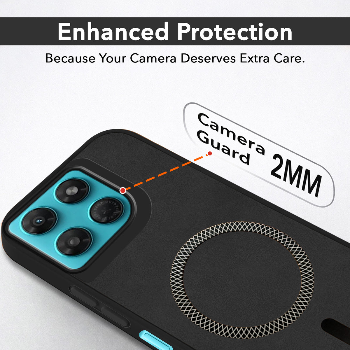 For Motorola Moto G37 Power Back Cover Case Leather Finish (MagSafe Compatible Wireless Charging | Soft Touch | Camera Bump Protection)