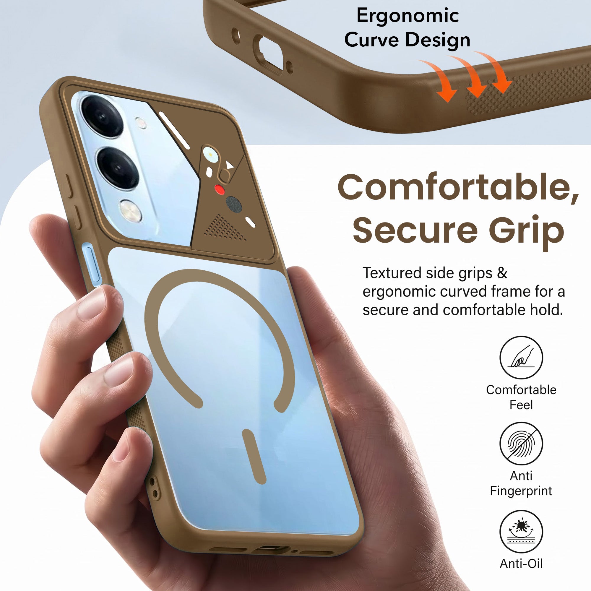 For Vivo iQOO Z10 Lite Back Cover Case Lifetime Anti-Yellow Clear (Camera Protection | Side Grip | Wireless MagSafe Compatible)