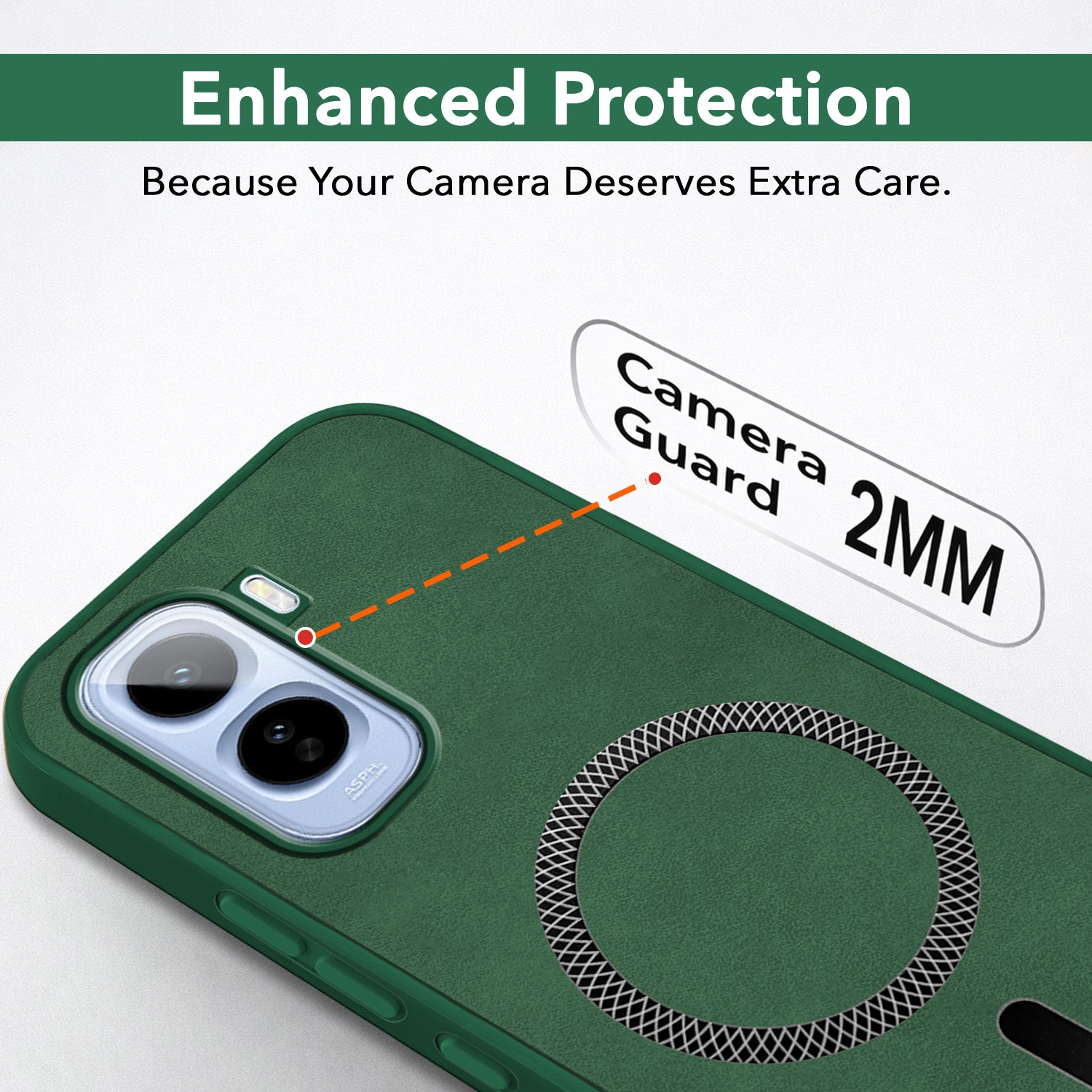 For Vivo T5 Pro 5G Back Cover Case Leather Finish (MagSafe Compatible Wireless Charging | Soft Touch | Camera Bump Protection)