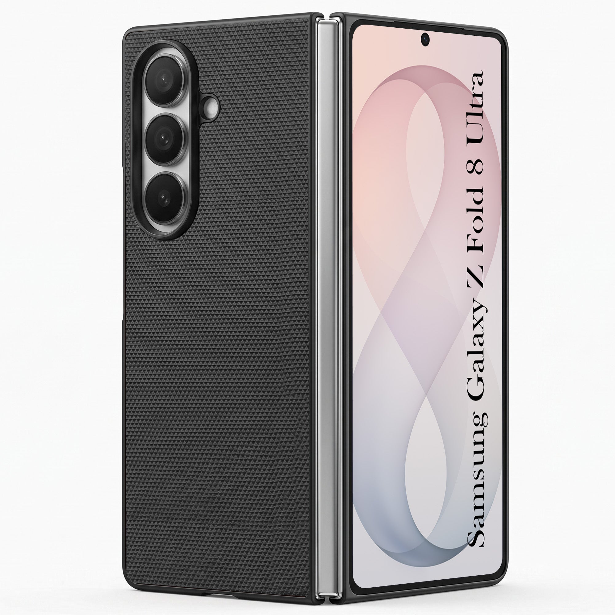 For Samsung Galaxy Z Fold 8 Ultra Premium Cover Case (Geometric Textured Hard PC | Soft Cloth Lining & Slim Shockproof Protection)