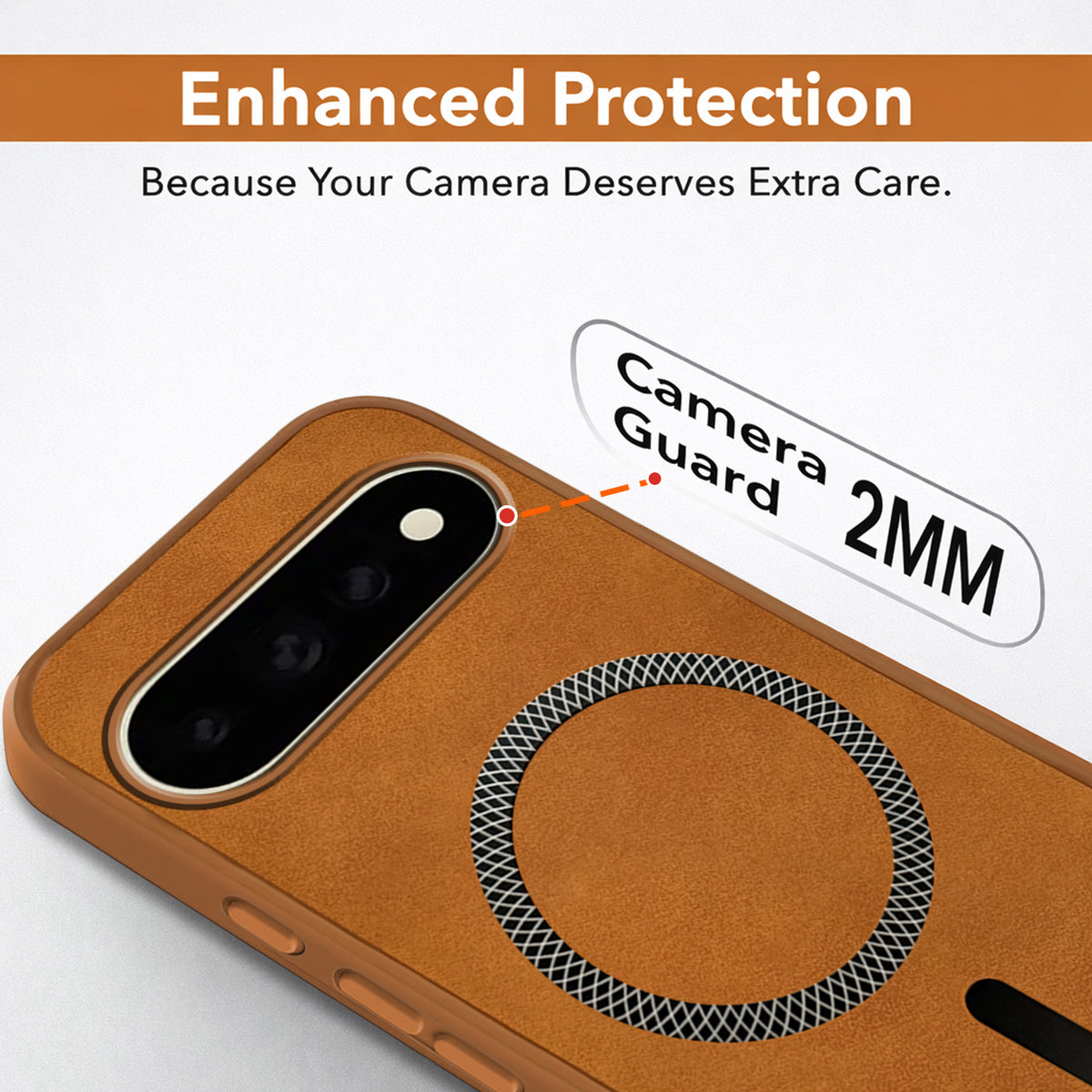 For Google Pixel 11 Pro Back Cover Case Leather Finish (MagSafe Compatible Wireless Charging | Soft Touch | Camera Bump Protection)
