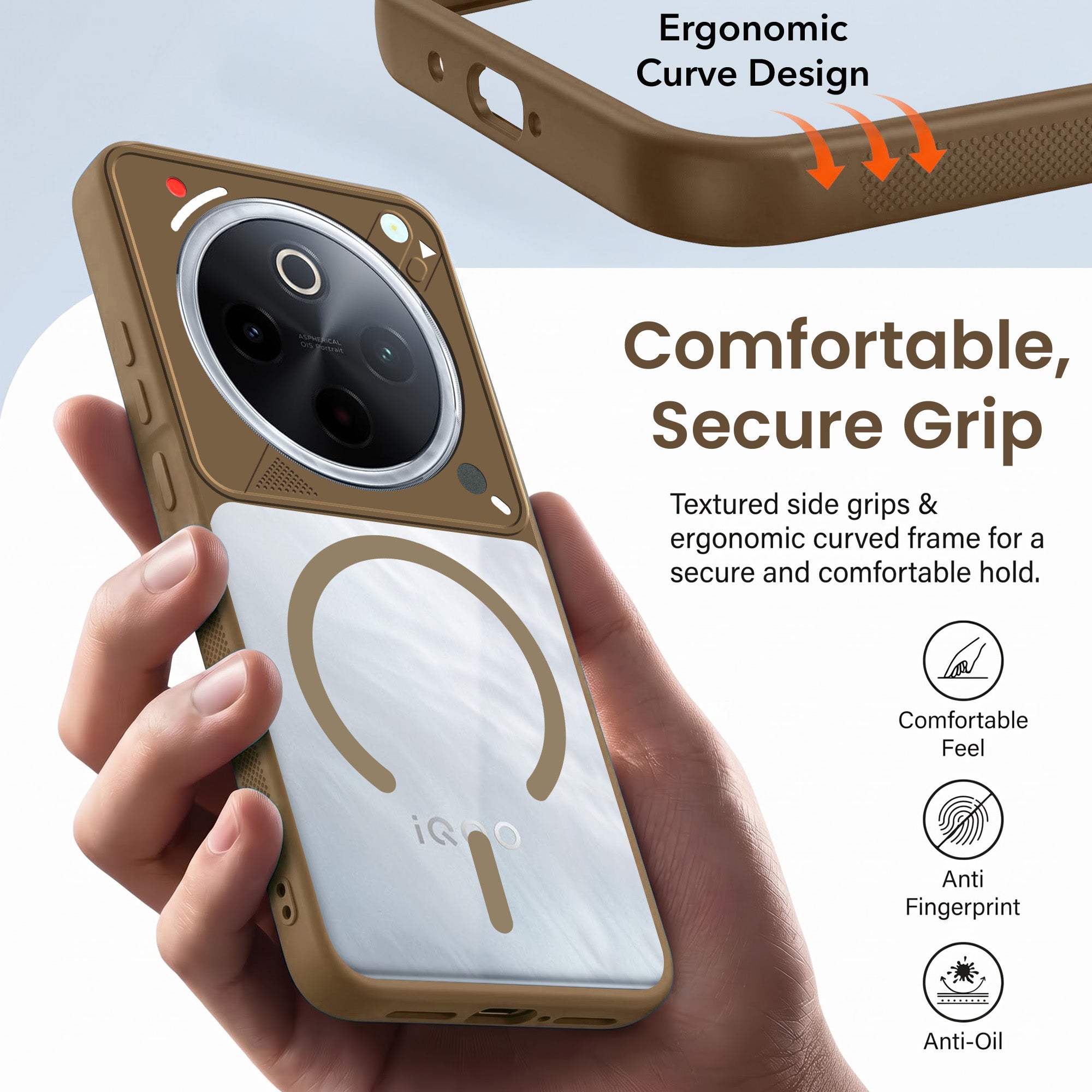 For Vivo iQOO Z10 Back Cover Case Lifetime Anti-Yellow Clear (Camera Protection | Side Grip | Wireless MagSafe Compatible)