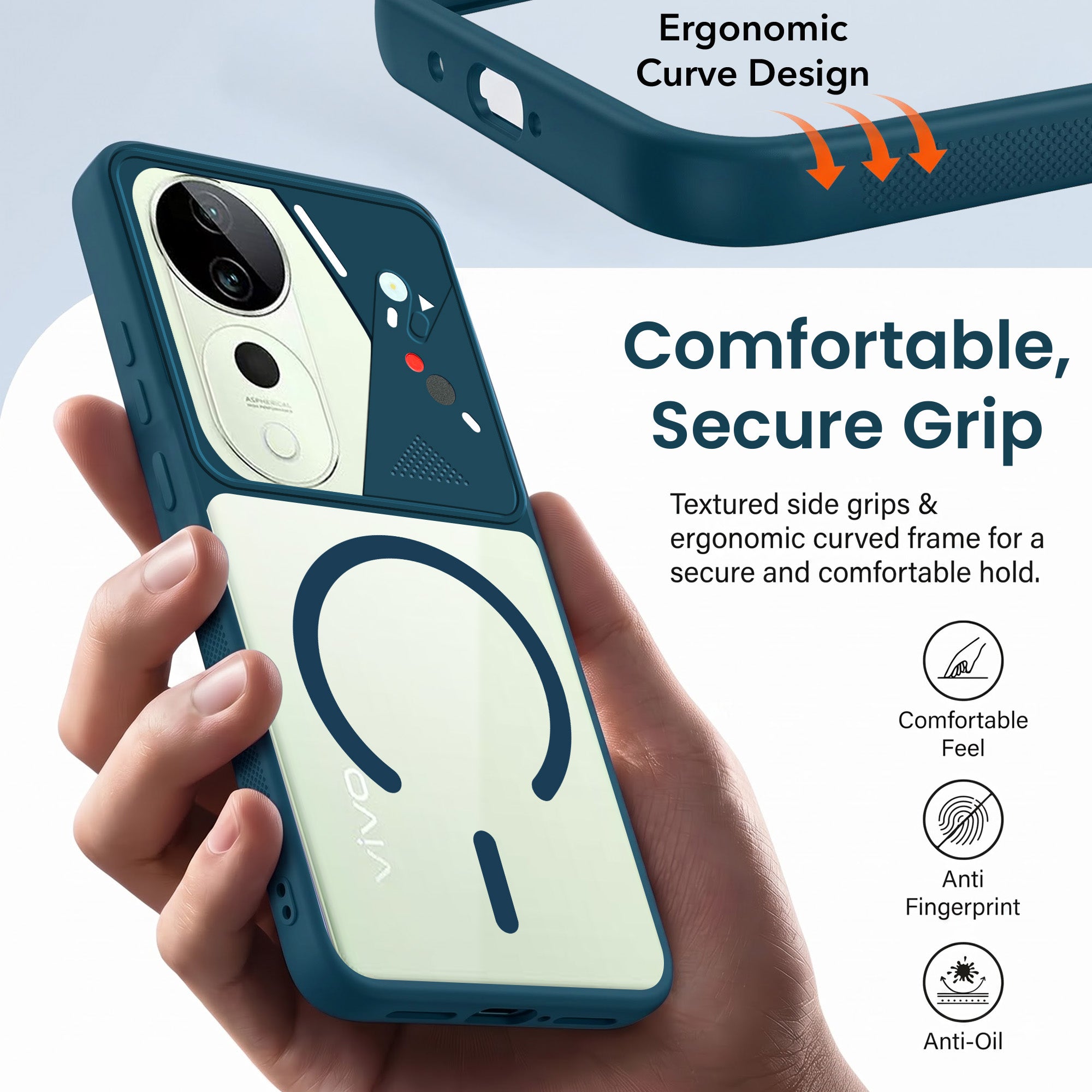 For Vivo T3 Ultra Back Cover Case Lifetime Anti-Yellow Clear (Camera Protection | Side Grip | Wireless MagSafe Compatible)
