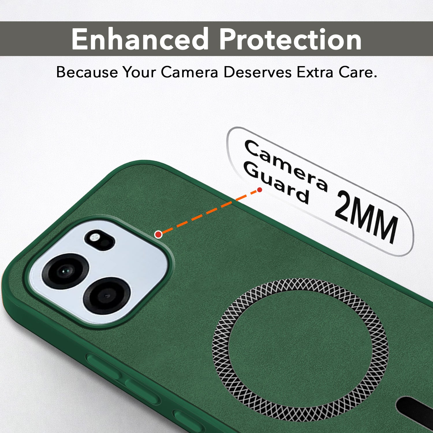 For Oneplus Nord CE 6 Back Cover Case Leather Finish (MagSafe Compatible Wireless Charging | Soft Touch | Camera Bump Protection)
