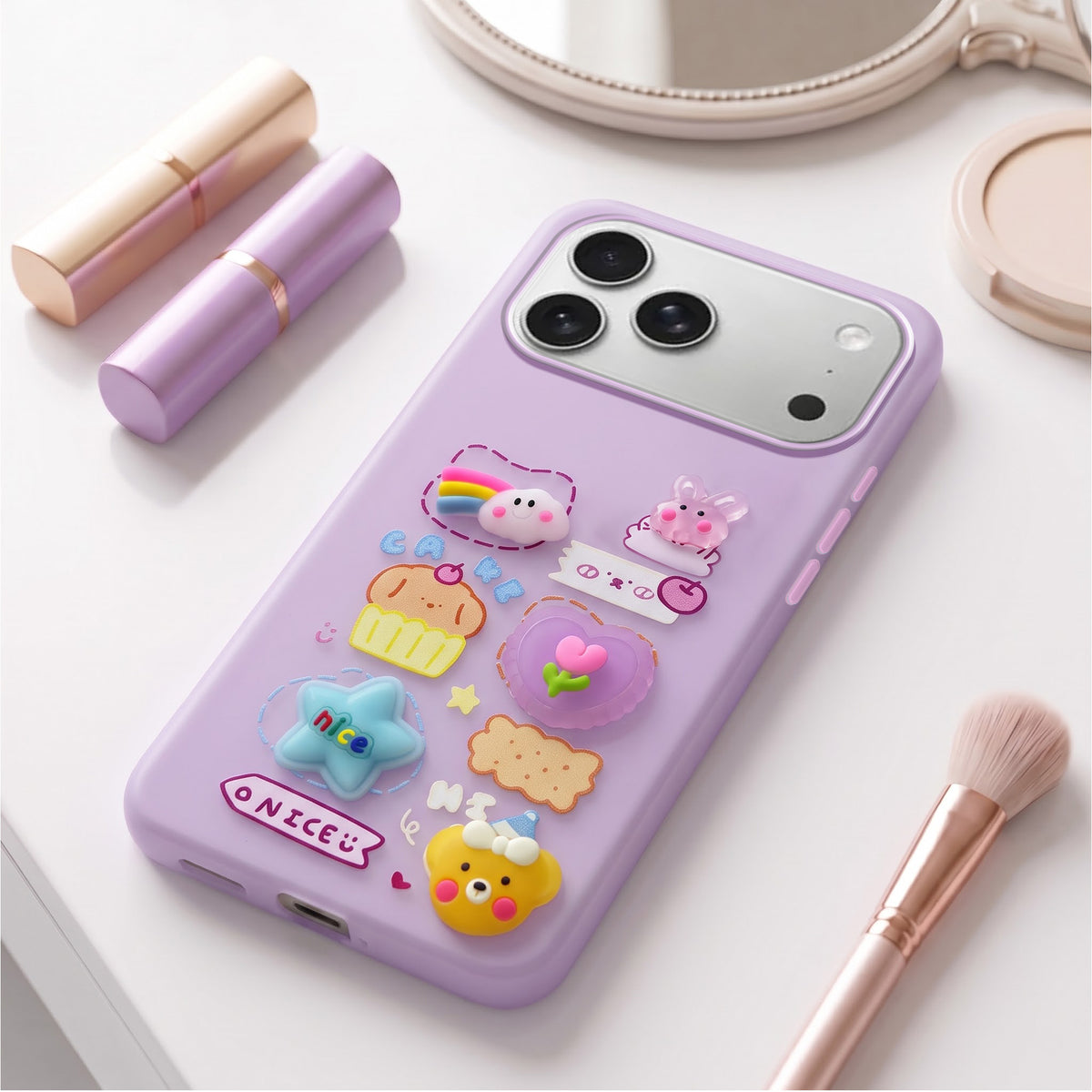For Apple iPhone 18 Pro Back Cover Case (3D Cute Cartoons | Hard Back Side Soft | Matte Premium Finish | HD Printing)
