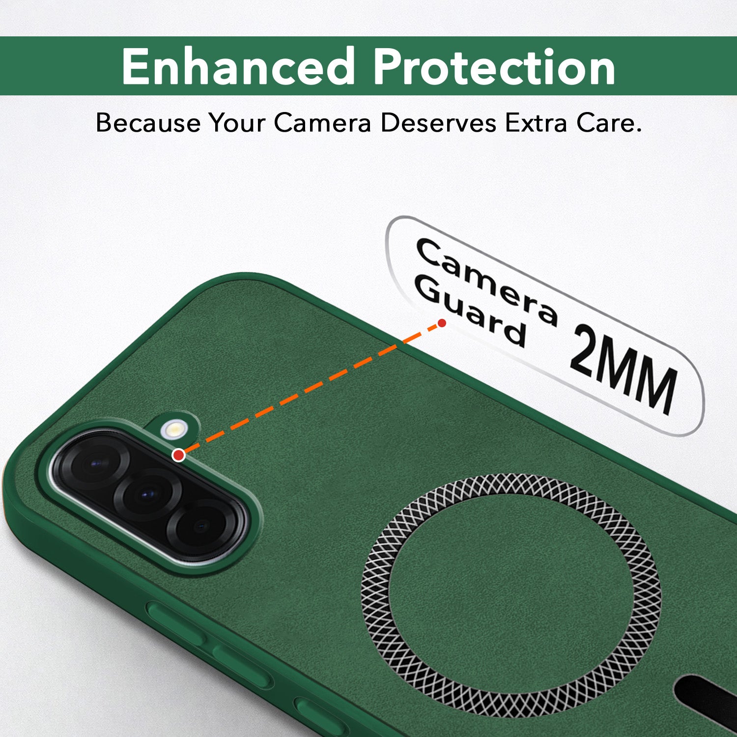 For Samsung Galaxy A36 5G Back Cover Case Leather Finish (MagSafe Compatible Wireless Charging | Soft Touch | Camera Bump Protection)