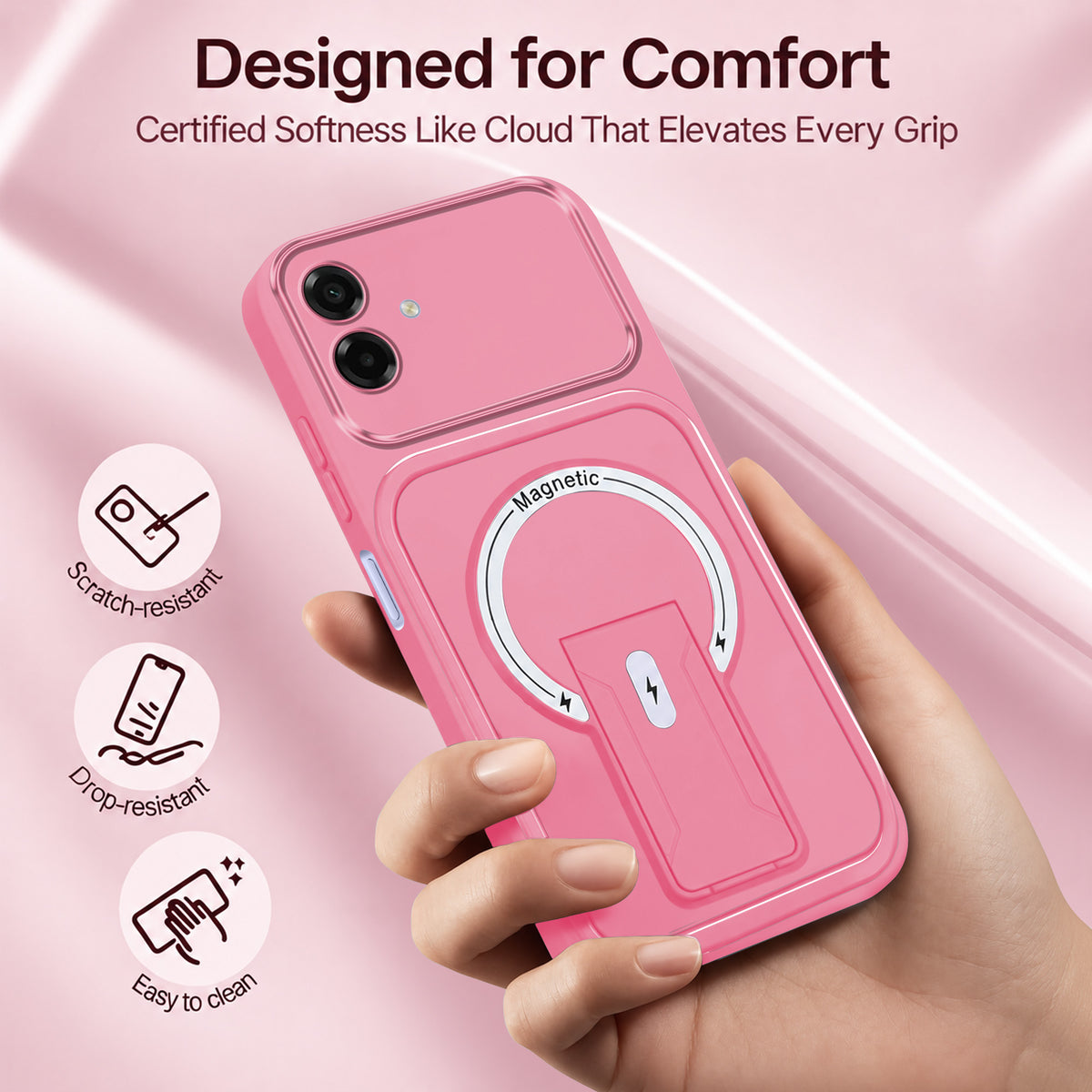 For Samsung Galaxy A07 5G | F70e 5G Back Case Cover Metallic (Hybrid Armor Kickstand | MagSafe Compatible | Camera Protection Shockproof)