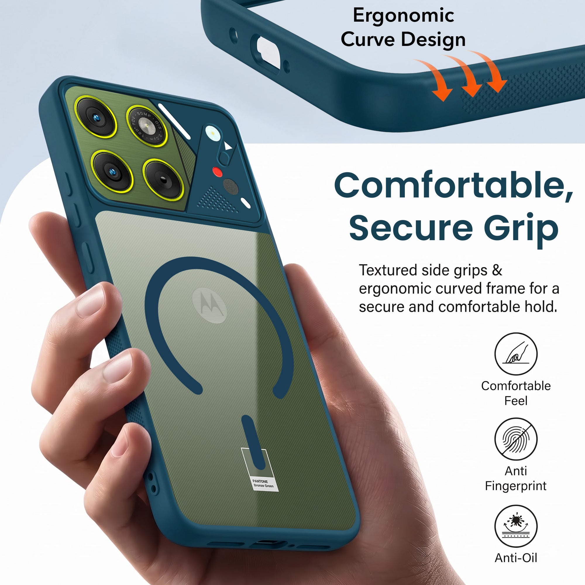 For Motorola Moto Edge 70 Back Cover Case Lifetime Anti-Yellow Clear (Camera Protection | Side Grip | Wireless MagSafe Compatible)