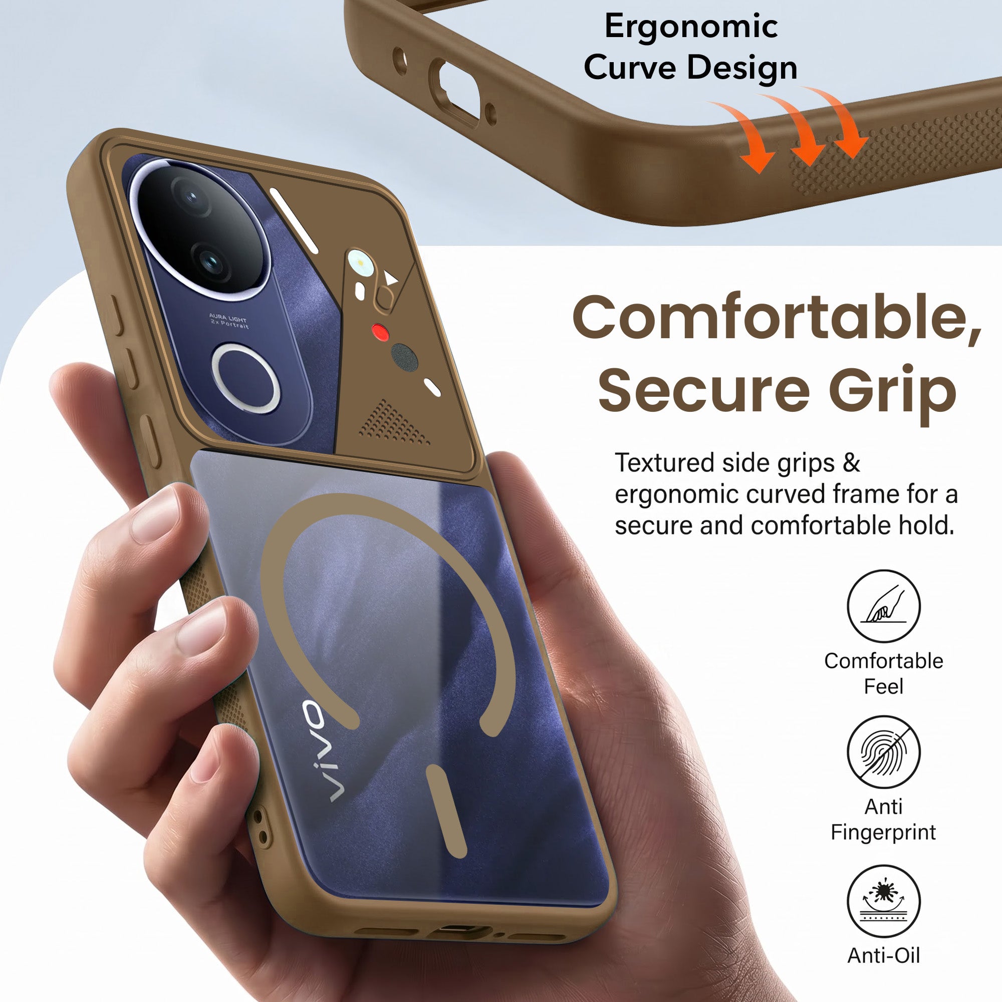 For Vivo T4R Back Cover Case Lifetime Anti-Yellow Clear (Camera Protection | Side Grip | Wireless MagSafe Compatible)