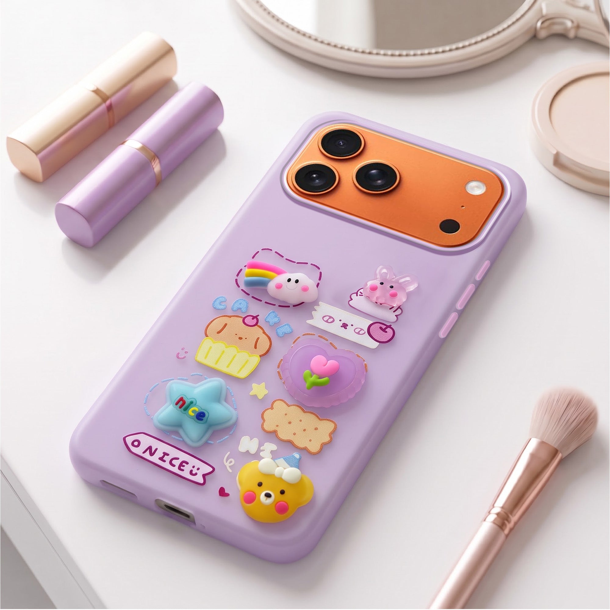 For Apple iPhone 17 Pro Max Back Cover Case (3D Cute Cartoons | Hard Back Side Soft | Matte Premium Finish | HD Printing)