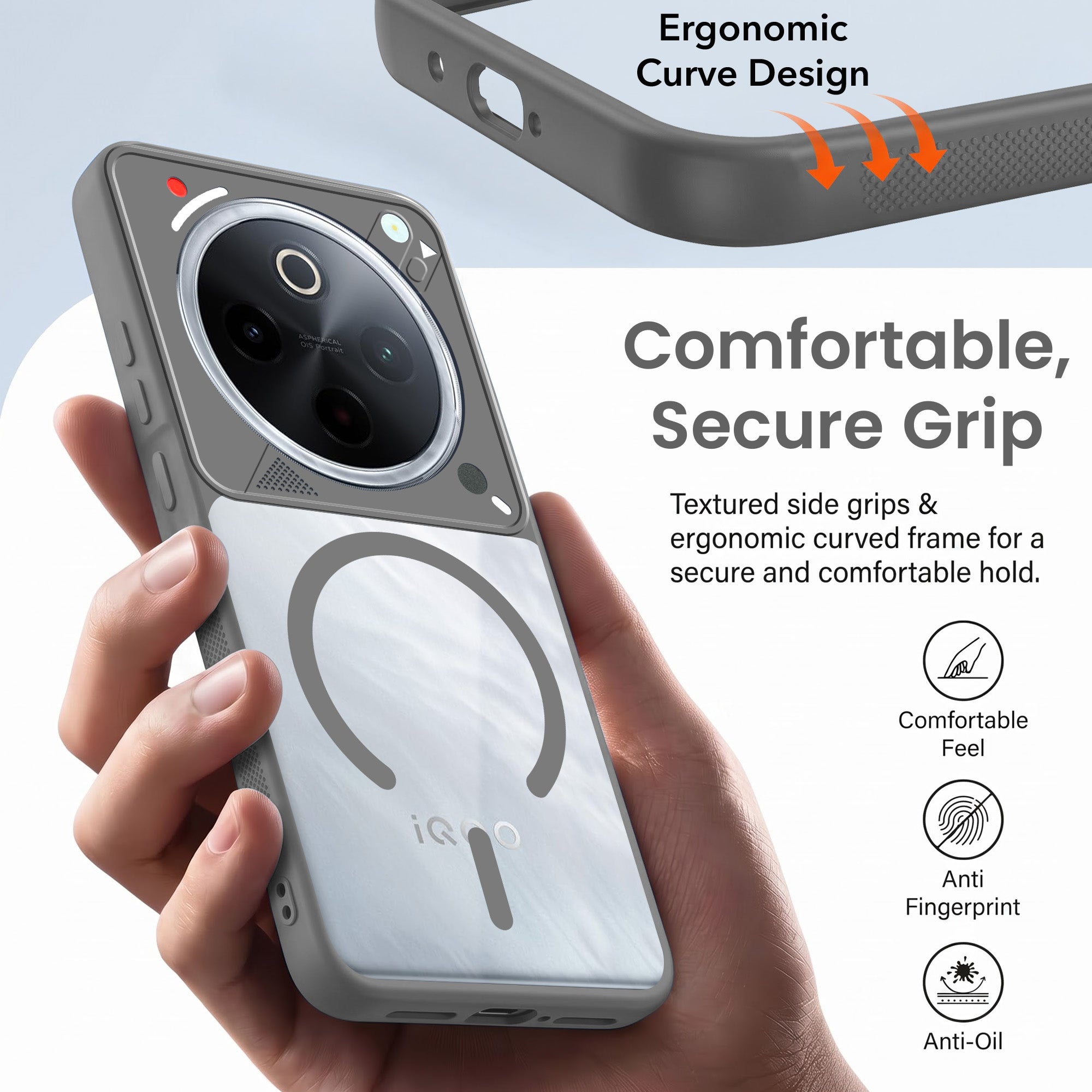For Vivo iQOO Z10 Back Cover Case Lifetime Anti-Yellow Clear (Camera Protection | Side Grip | Wireless MagSafe Compatible)