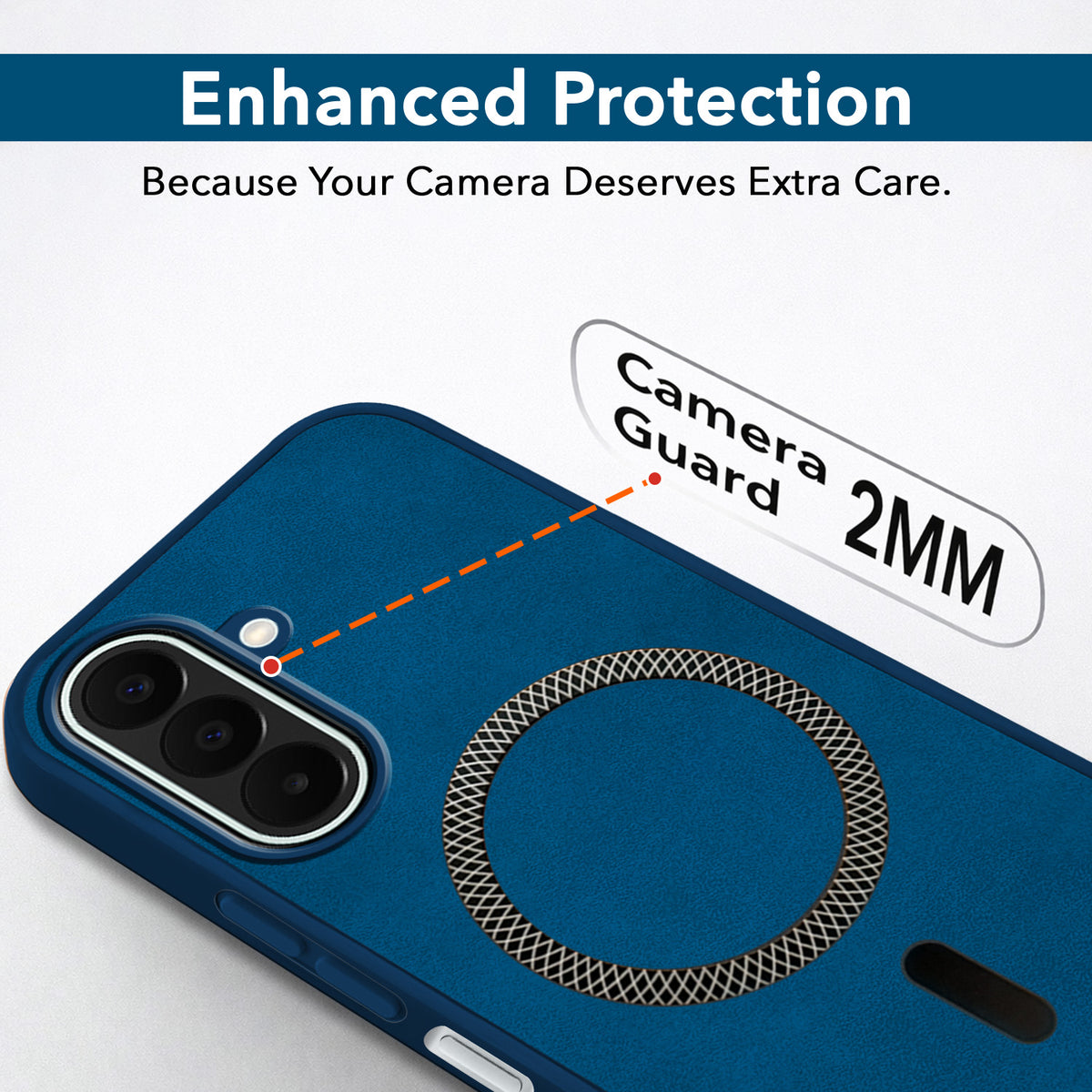 For Samsung Galaxy F70 Pro 5G Back Cover Case Leather Finish (MagSafe Compatible Wireless Charging | Soft Touch | Camera Bump Protection)