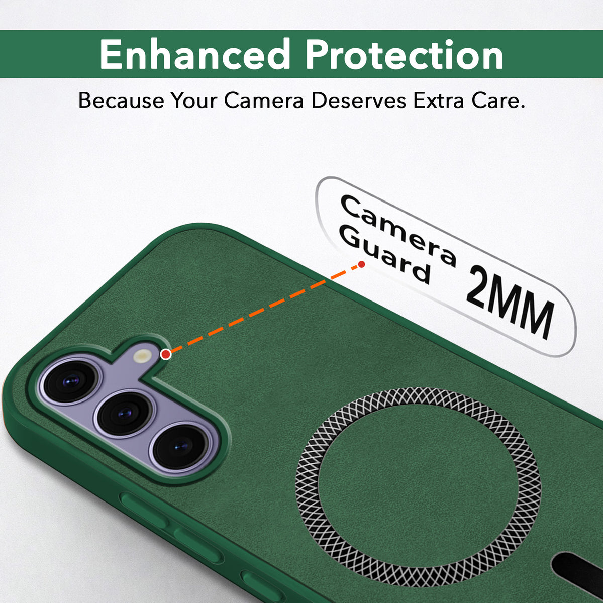 For Samsung Galaxy S24 Back Cover Case (Sleek Leather Finish | MagSafe Compatible Wireless Charging | Camera Bump Protection)