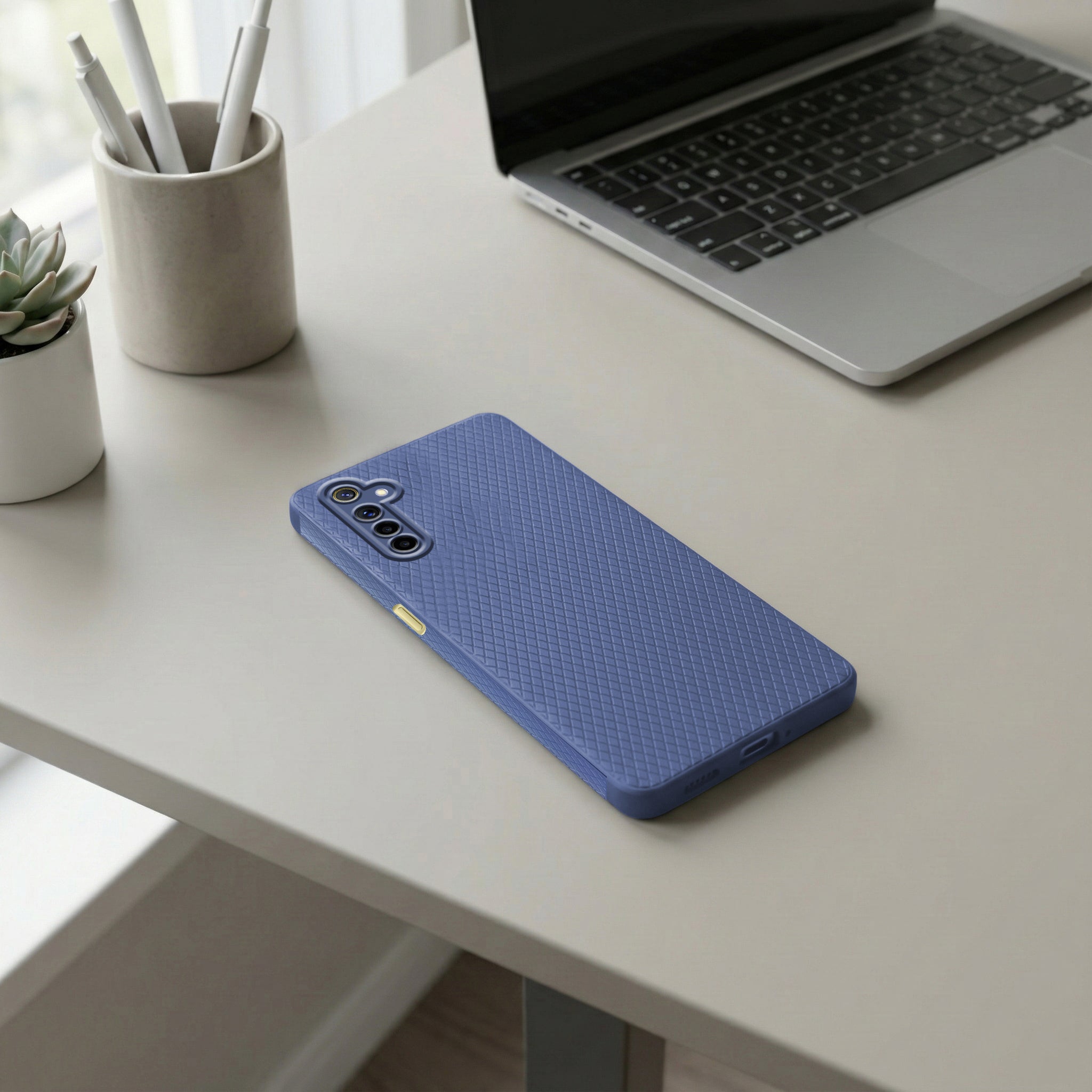 For Realme 6 Back Cover Case Liquid Silicone (Camera Protection | Side Grip Texture | Soft and Flexible)