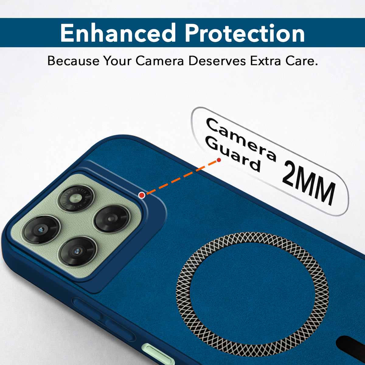 For Motorola Moto G77 Power Back Cover Case Leather Finish (MagSafe Compatible Wireless Charging | Soft Touch | Camera Bump Protection)