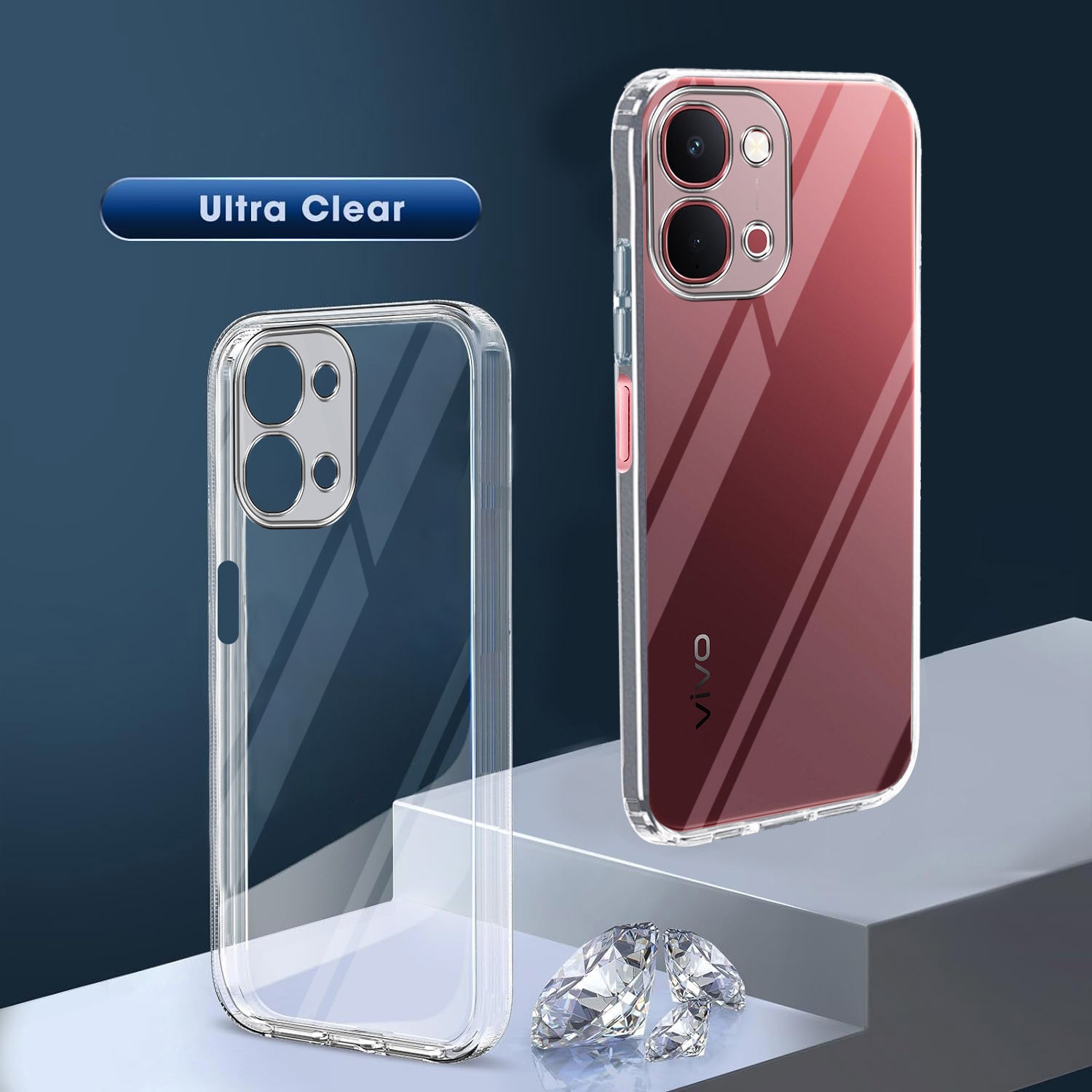 For  Vivo Y51 Pro 5G | Vivo T5x Back Cover Case Silicone (Clear Shockproof Case with Camera Protection | Soft and Flexible | Transparent)