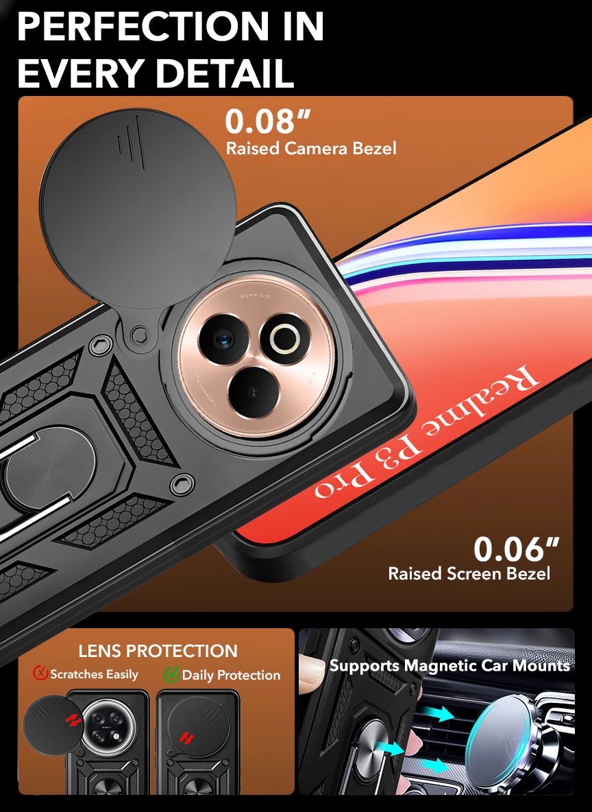 For Realme P3 Pro Back Cover Case (Hybrid Dual Armor Polycarbonate)