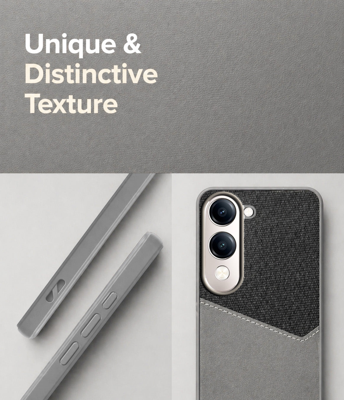 For Vivo Y19 | Vivo Y19e | Vivo T4 Lite Back Cover Case (Dual PU Leather Stitch | Professional Minimalist | Soft and Flexible)