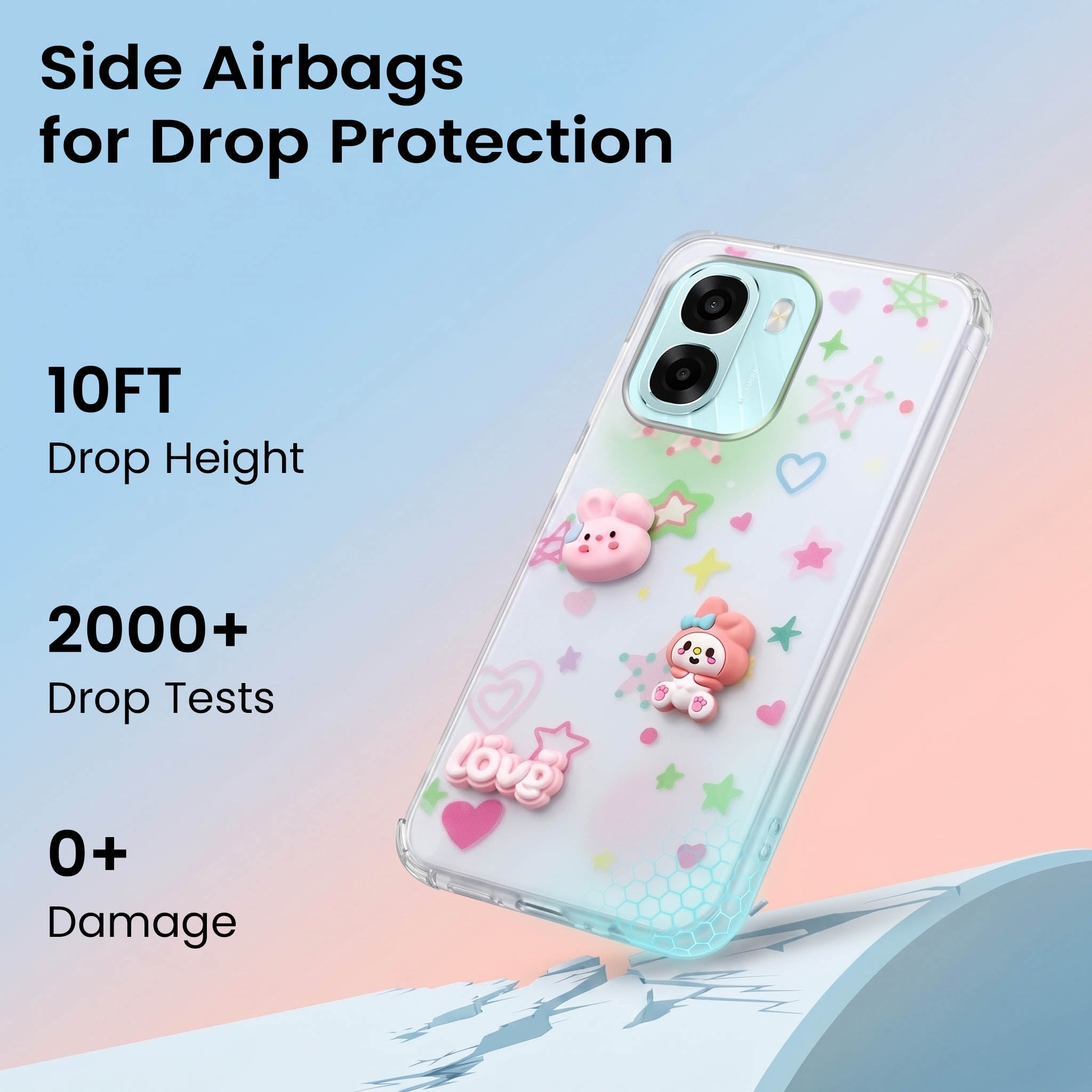 For Oppo A6X | Oppo A6S Back Cover Case (3D Cute Cartoons | Hard Back Side Soft | Matte Premium Finish | HD Printing)