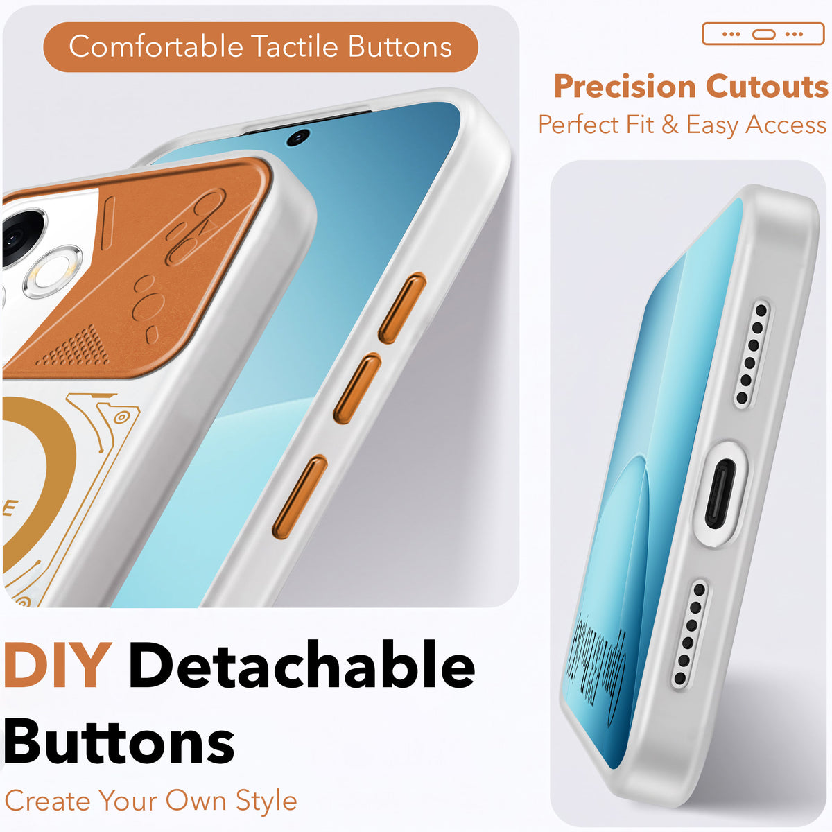 For Oppo F33 Pro 5G Metallic Back Cover Case (Metallic Camera Protection & Buttons | Translucent Milky Shade | Hard Polycarbonate)