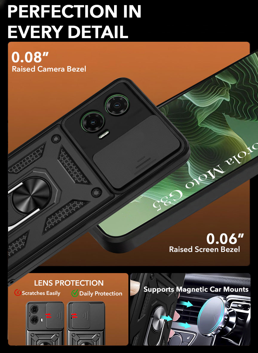For Motorola Moto G35 Back Cover Case (Hybrid Dual Armor Polycarbonate)