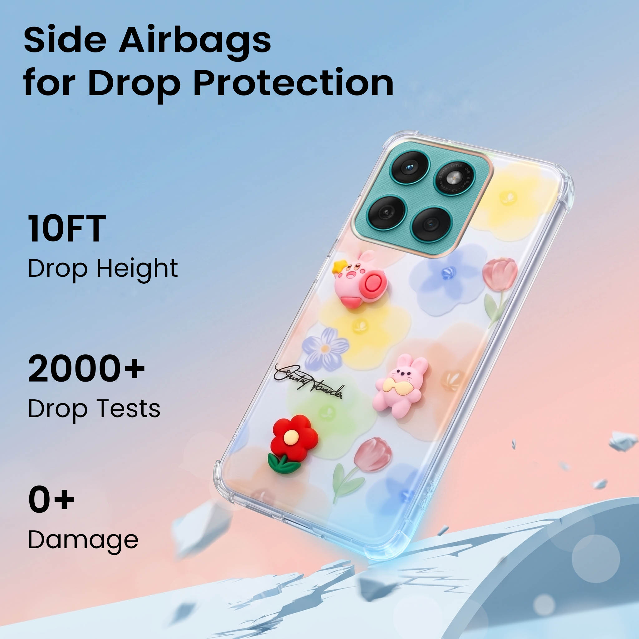 For Motorola Moto Edge 60 Fusion Back Cover Case (3D Cute Cartoons | Hard Back Side Soft | Matte Premium Finish | HD Printing)