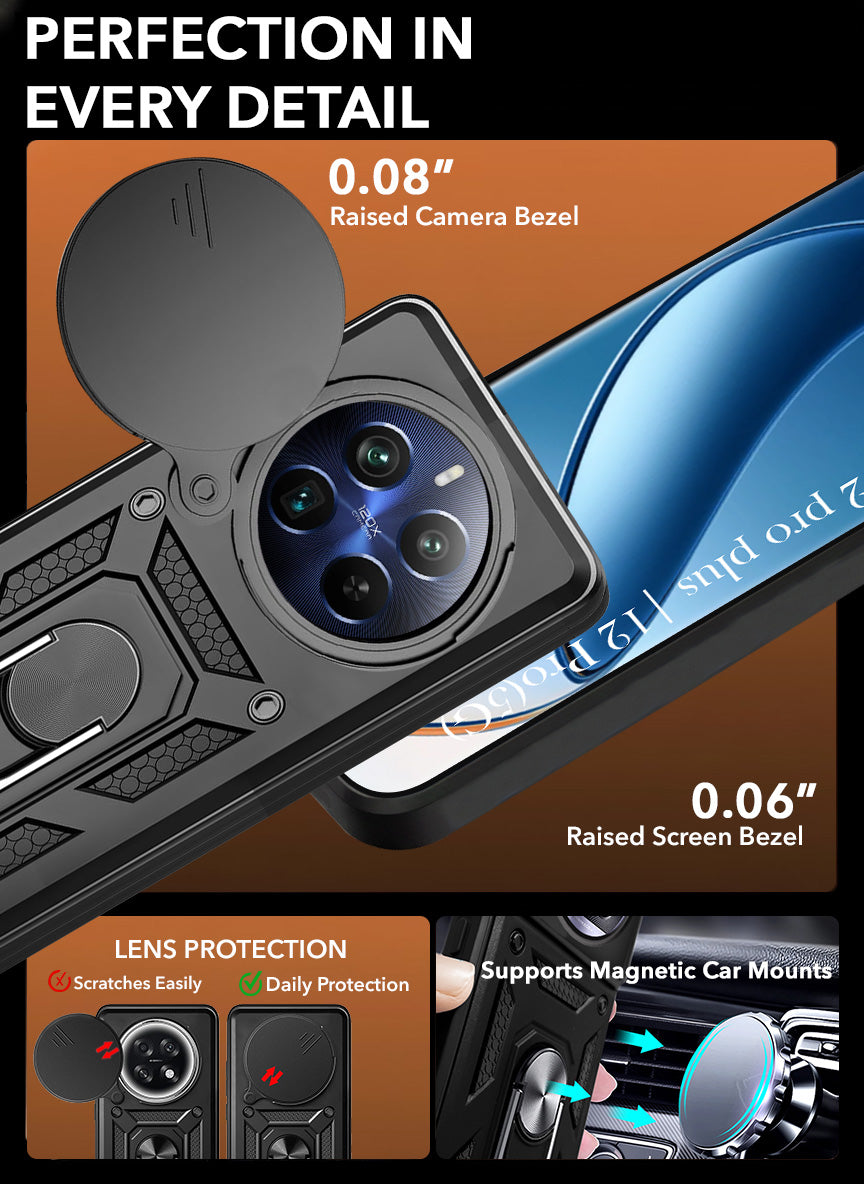 For Realme 12 Pro Plus | Realme 12 Pro Back Cover Case (Hybrid Dual Armor Polycarbonate)