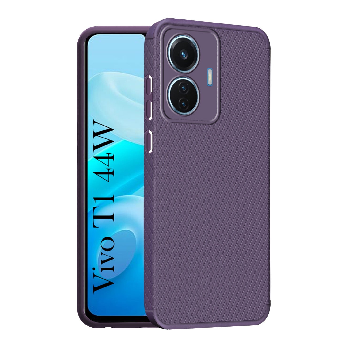 For Vivo T1 44W Back Cover Case (Liquid Silicone | Side Grip | Camera Protection)