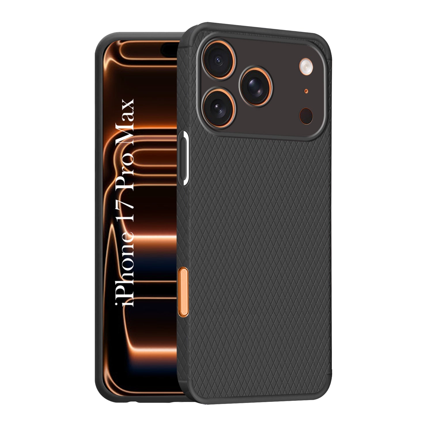 For Apple iPhone 17 Pro Max Back Cover Case (Camera Protection | Side Grip Texture | Soft and Flexible)
