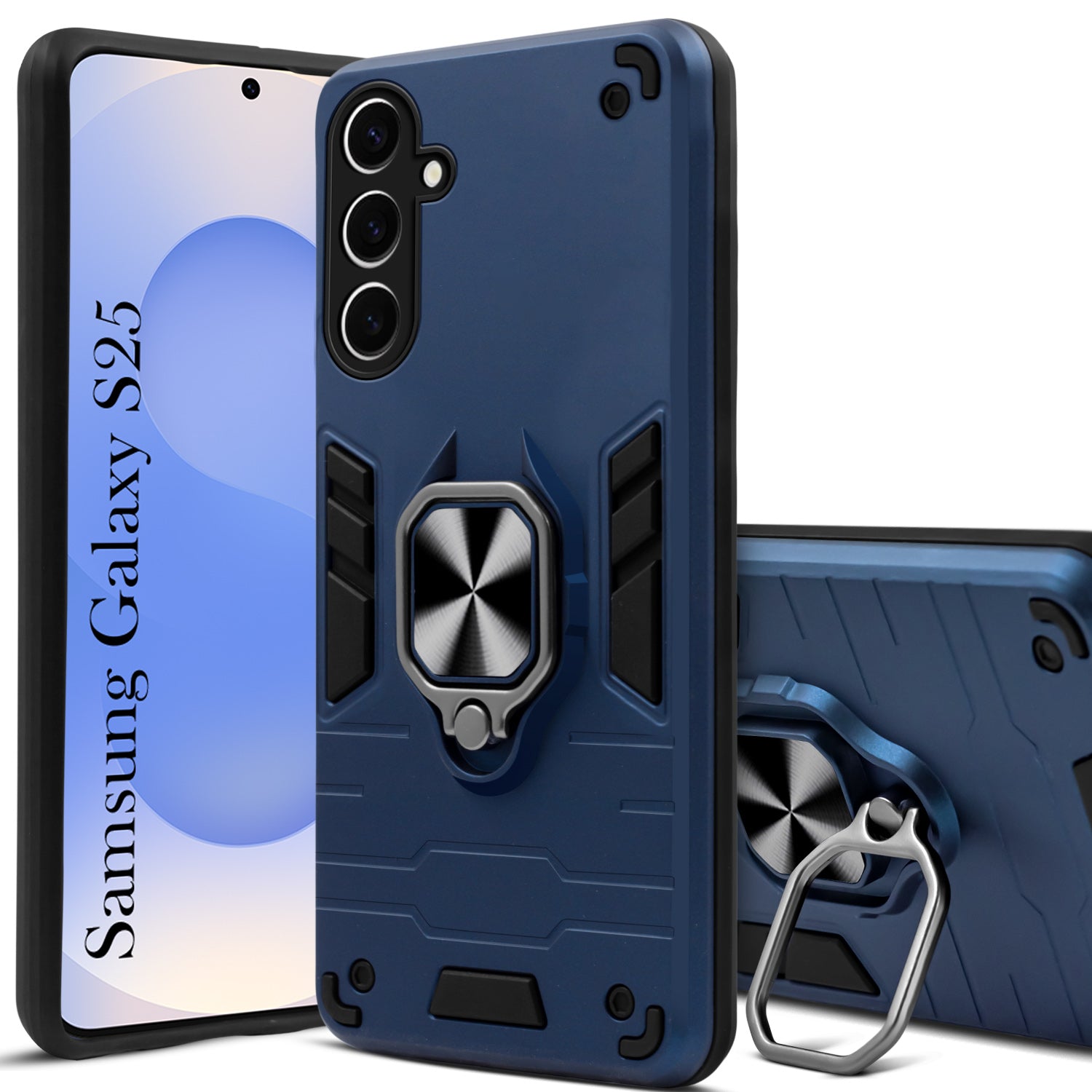 For Samsung Galaxy S25 Back Cover Case (Shockproof Polycarbonate Dual Layer Hybrid Armor)