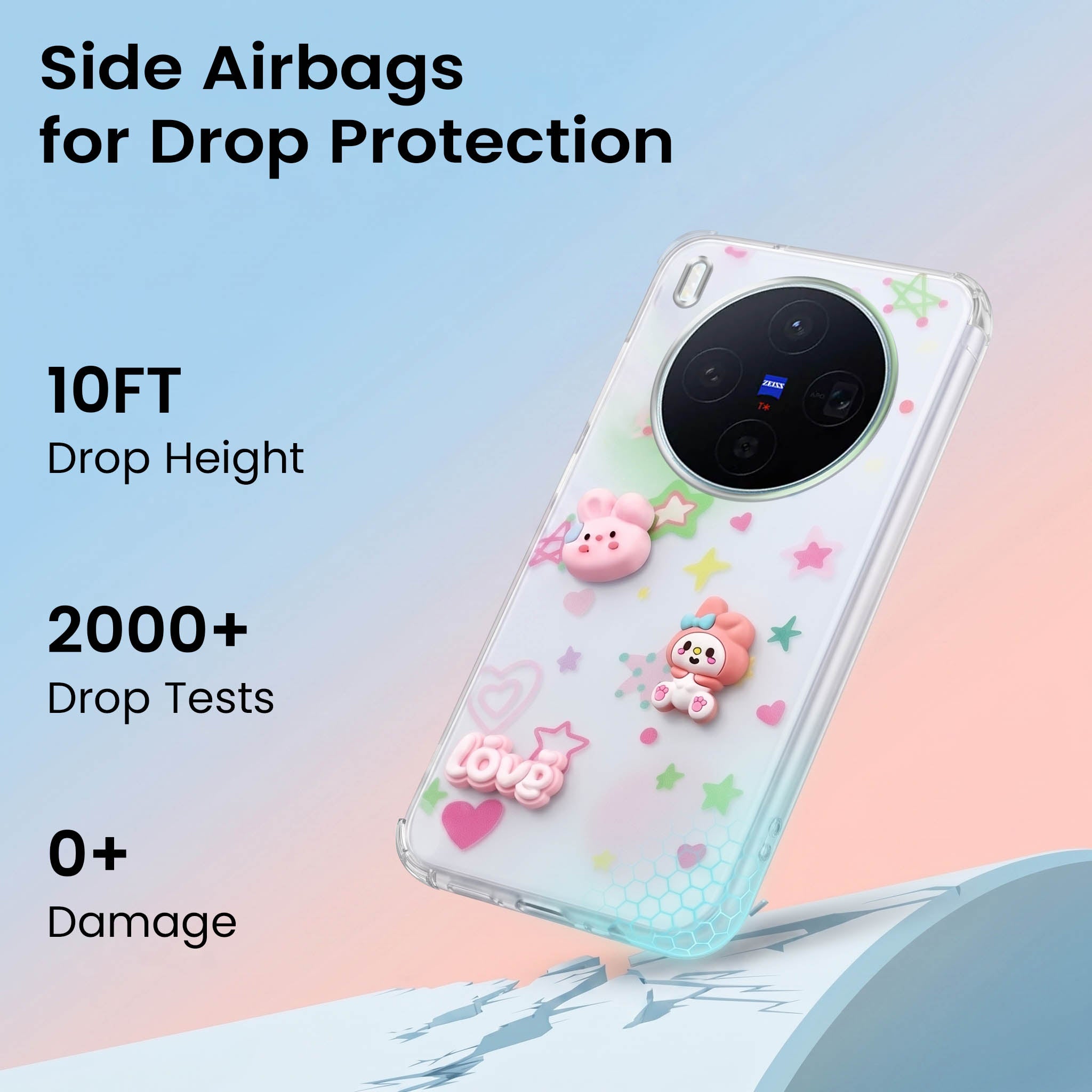 For Vivo X300 5G Back Cover Case (3D Cute Cartoons | Hard Back Side Soft | Matte Premium Finish | HD Printing)
