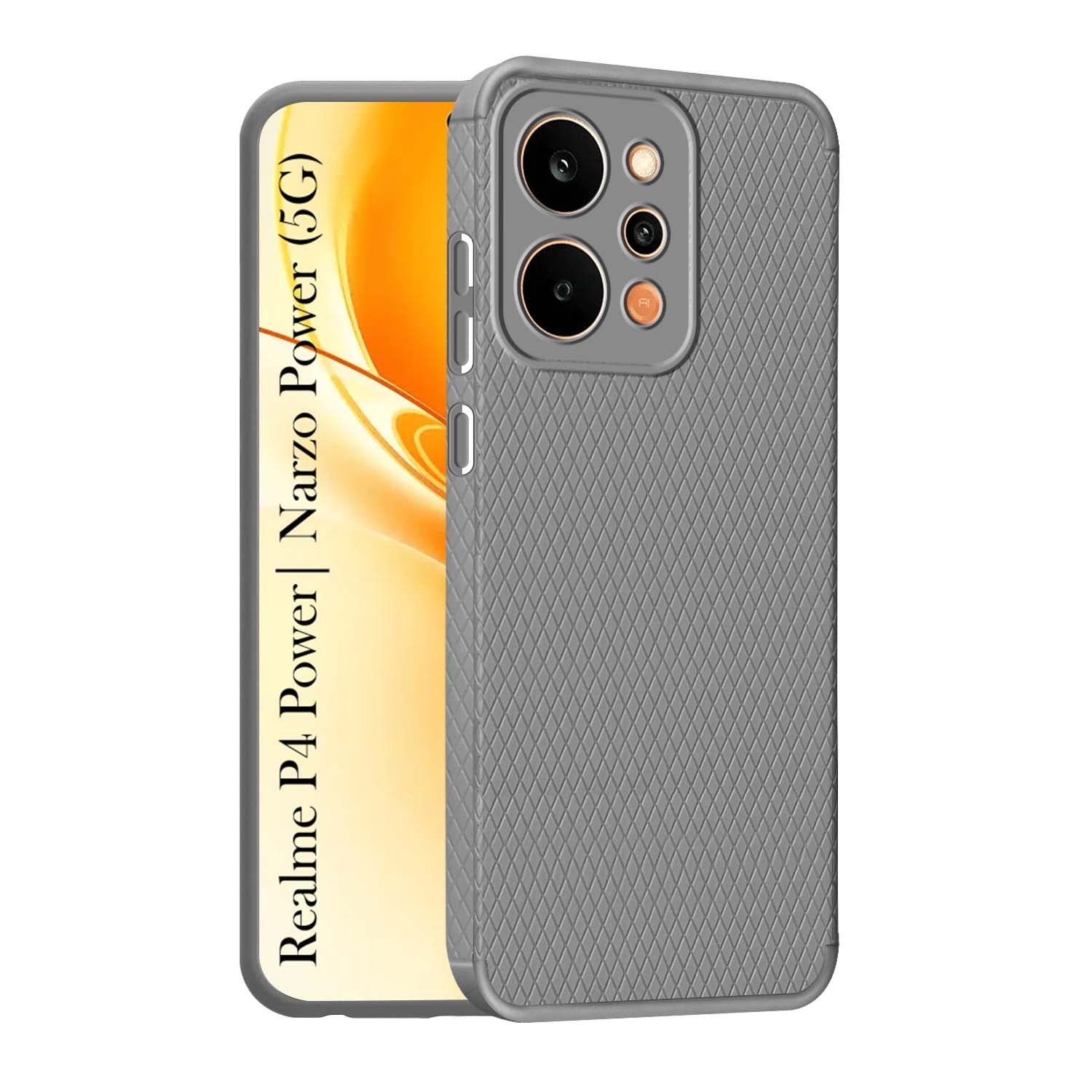 For Realme P4 Power 5G | Realme Narzo Power Back Cover Case Liquid Silicone (Camera Protection | Side Grip Texture | Soft and Flexible)