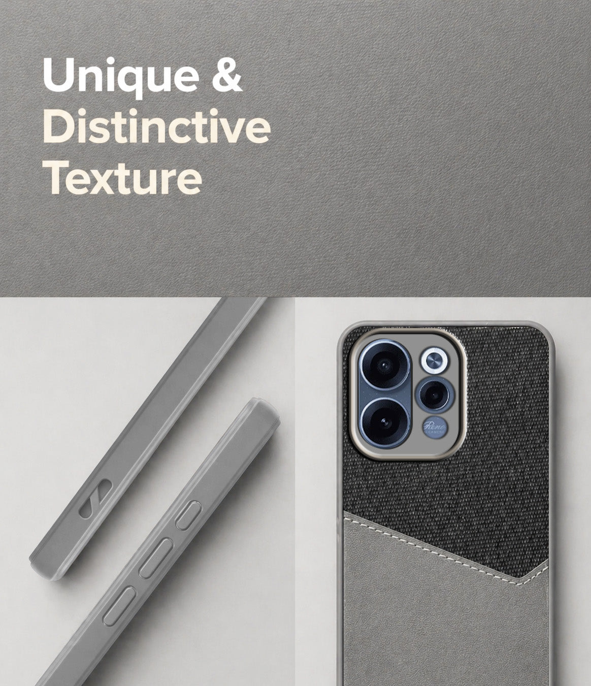 For Oppo Reno 15c Back Cover Case (Dual PU Leather Stitch | Professional Minimalist | Soft and Flexible)