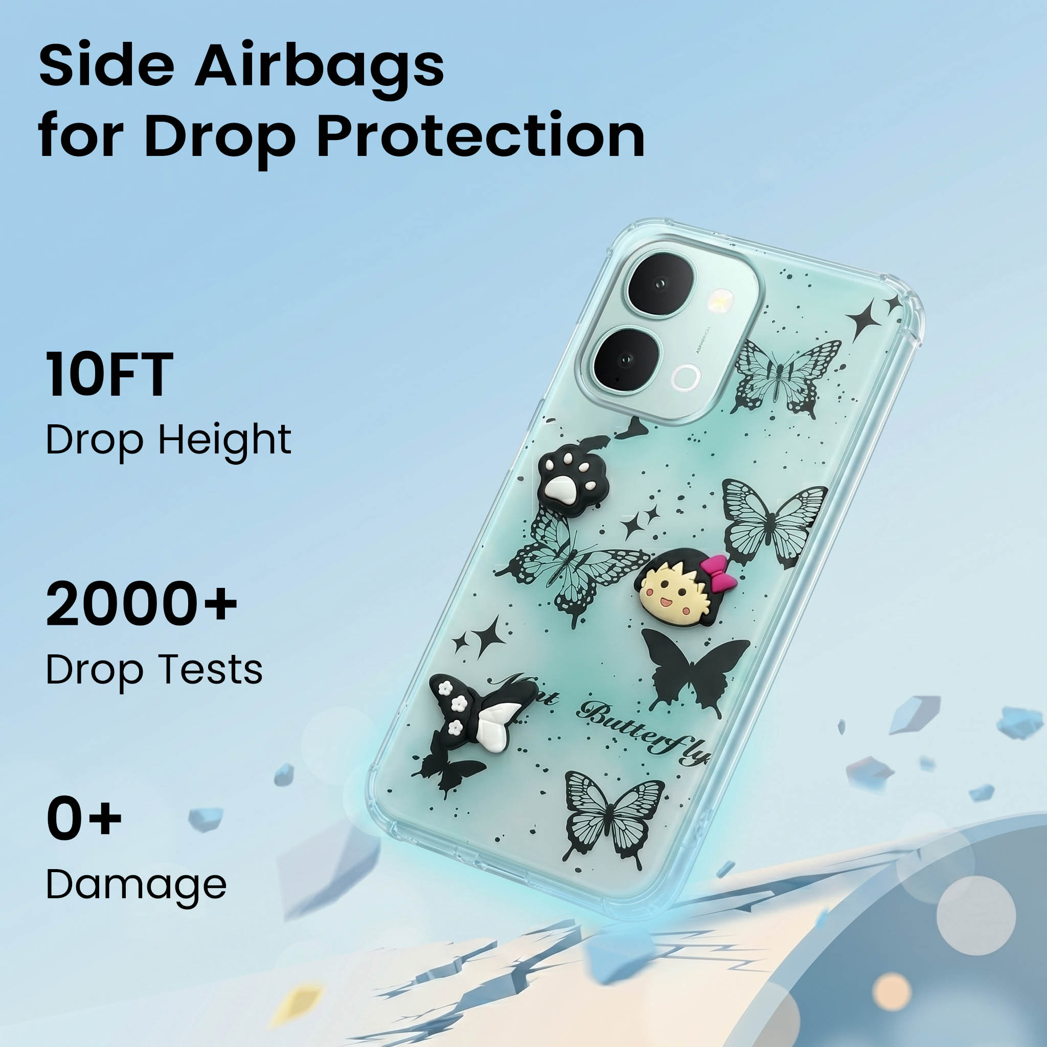 For Vivo iQOO Z11x 5G Back Cover Case (3D Cute Cartoons | Hard Back Side Soft | Matte Premium Finish | HD Printing)
