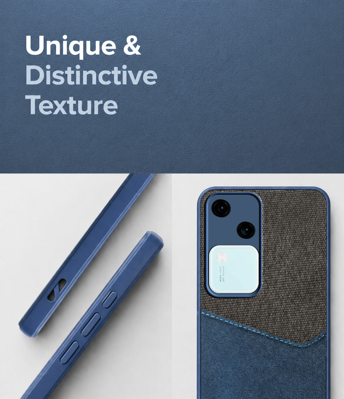 For Vivo V30 Back Cover Case (Dual PU Leather Stitch | Professional Minimalist | Soft and Flexible)