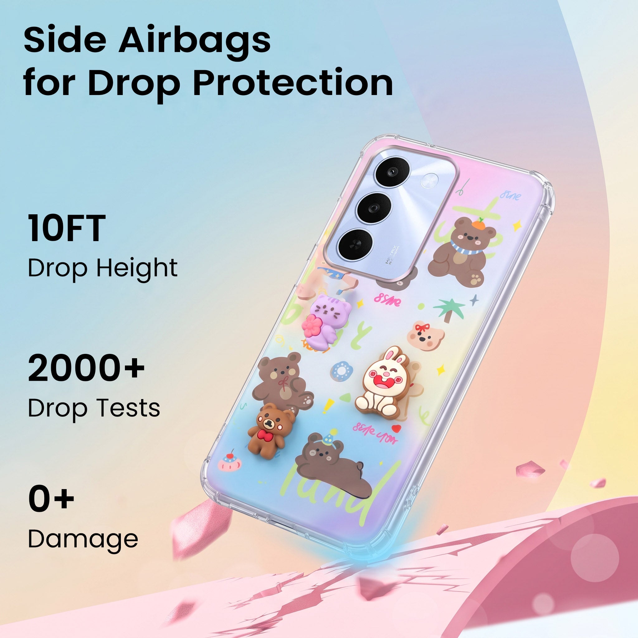 For Realme C83 5G Back Cover Case (3D Cute Cartoons | Hard Back Side Soft | Matte Premium Finish | HD Printing)