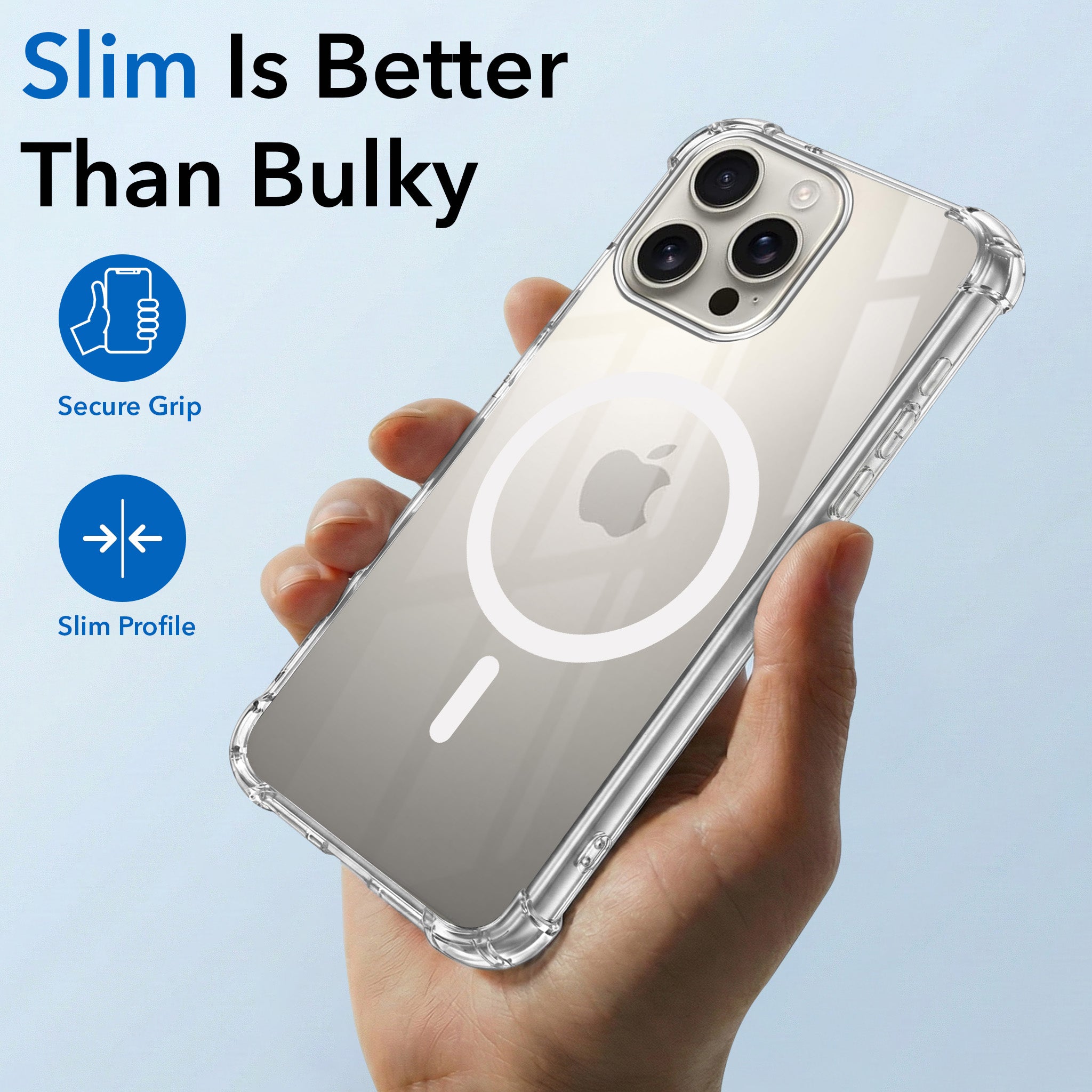 For Apple iPhone 16 Pro Max Back Cover Shockproof Crystal-Clear (Magsafe Wireless Support | Drop & Camera Protection | Hard Polycarbonate)
