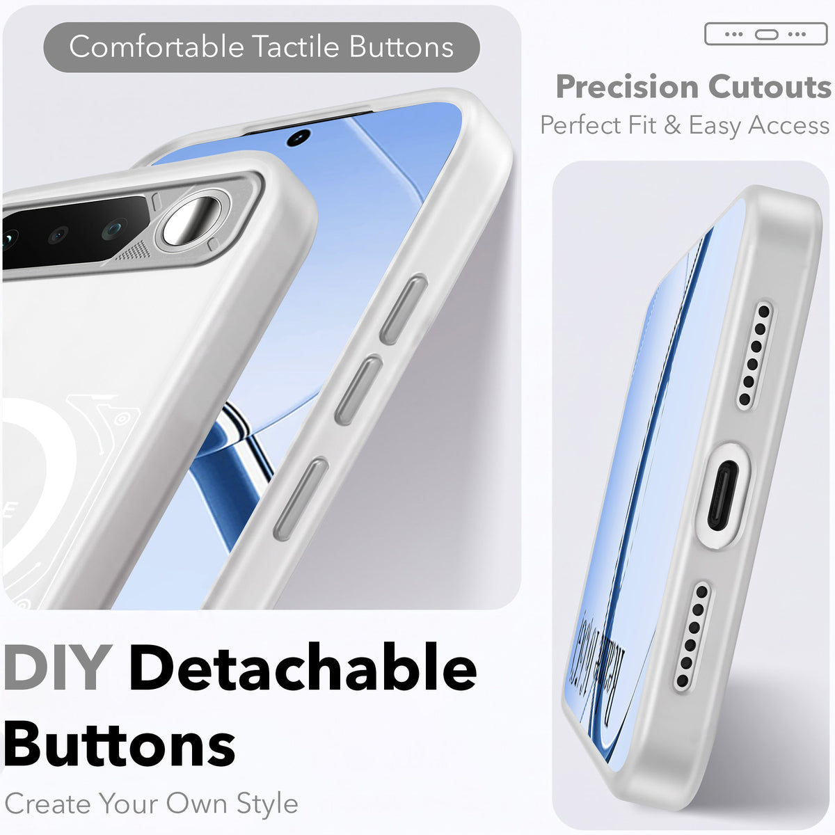 For Realme 16 Metallic Back Cover Case (Metallic Camera Protection & Buttons | Translucent Milky Shade | Hard Polycarbonate)