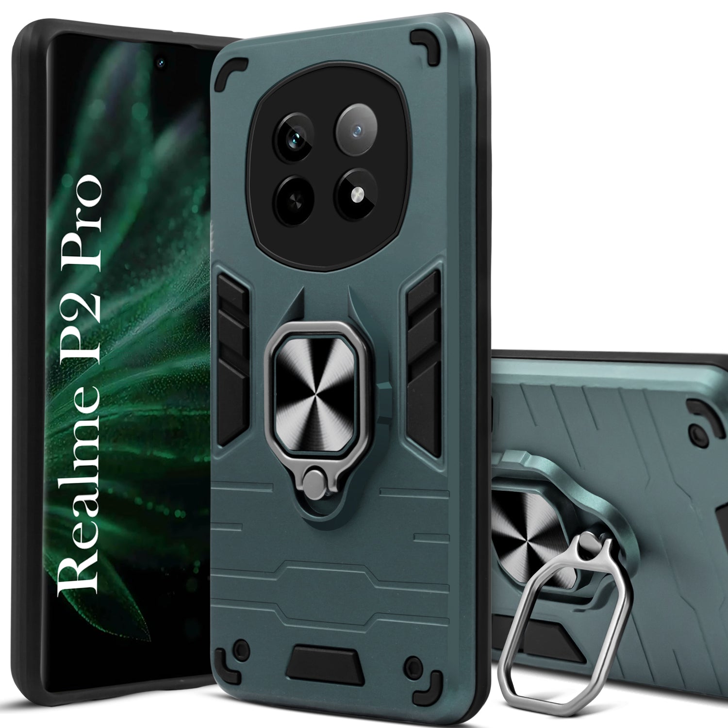 For Realme P2 Pro Back Cover Case (Shockproof Polycarbonate Dual Layer Hybrid Armor)