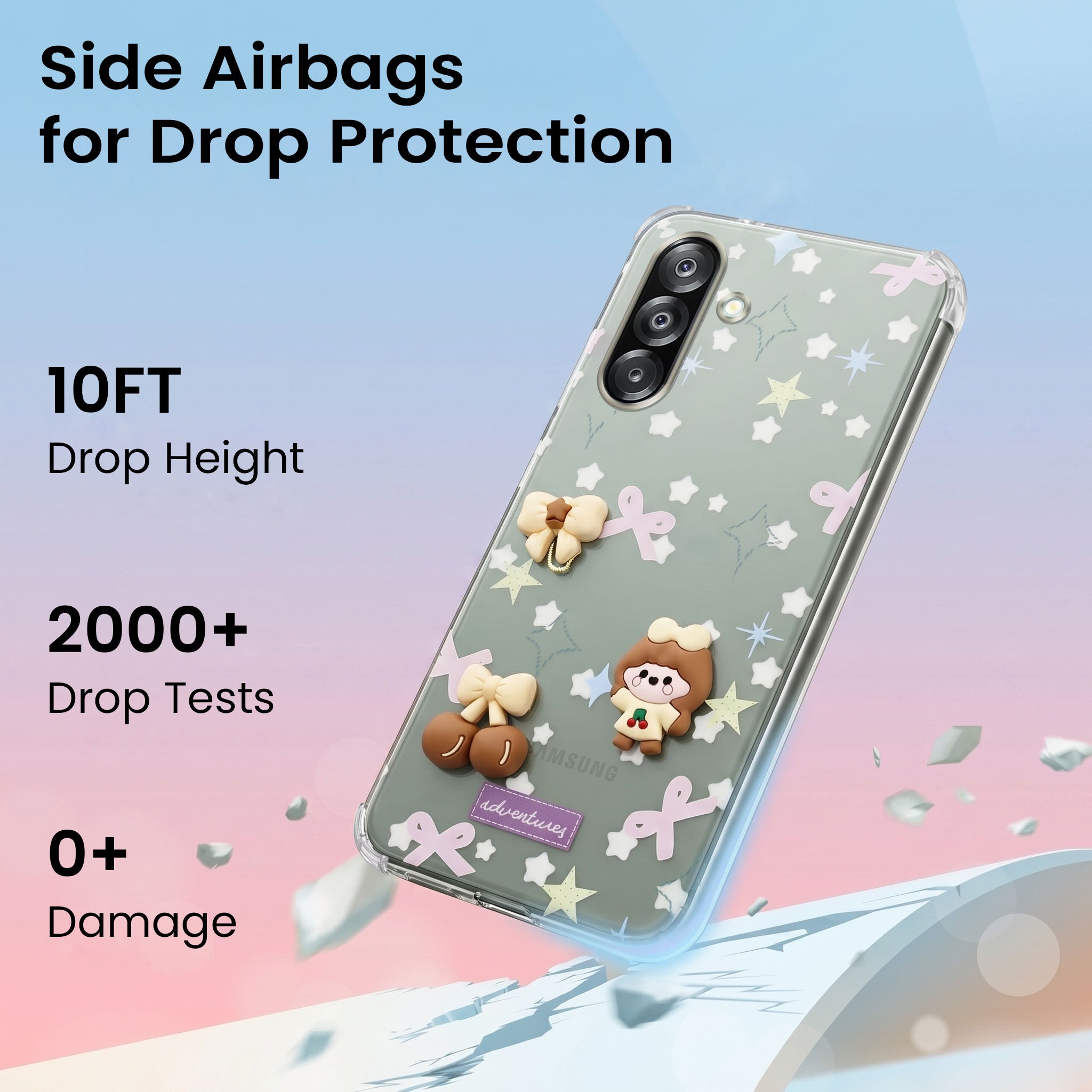 For Samsung Galaxy A26 5G Back Cover Case (3D Cute Cartoons | Hard Back Side Soft | Matte Premium Finish | HD Printing)