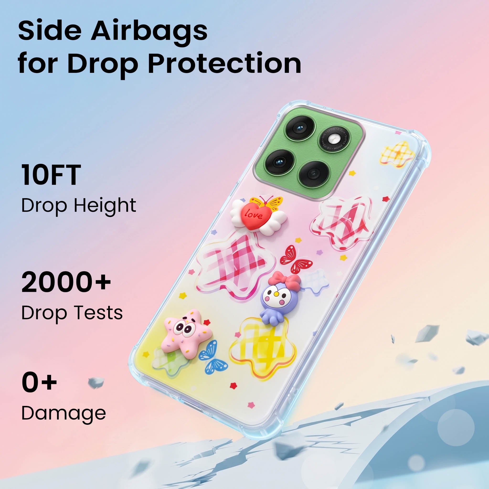 For Motorola Moto Edge 60 Back Cover Case (3D Cute Cartoons | Hard Back Side Soft | Matte Premium Finish | HD Printing)