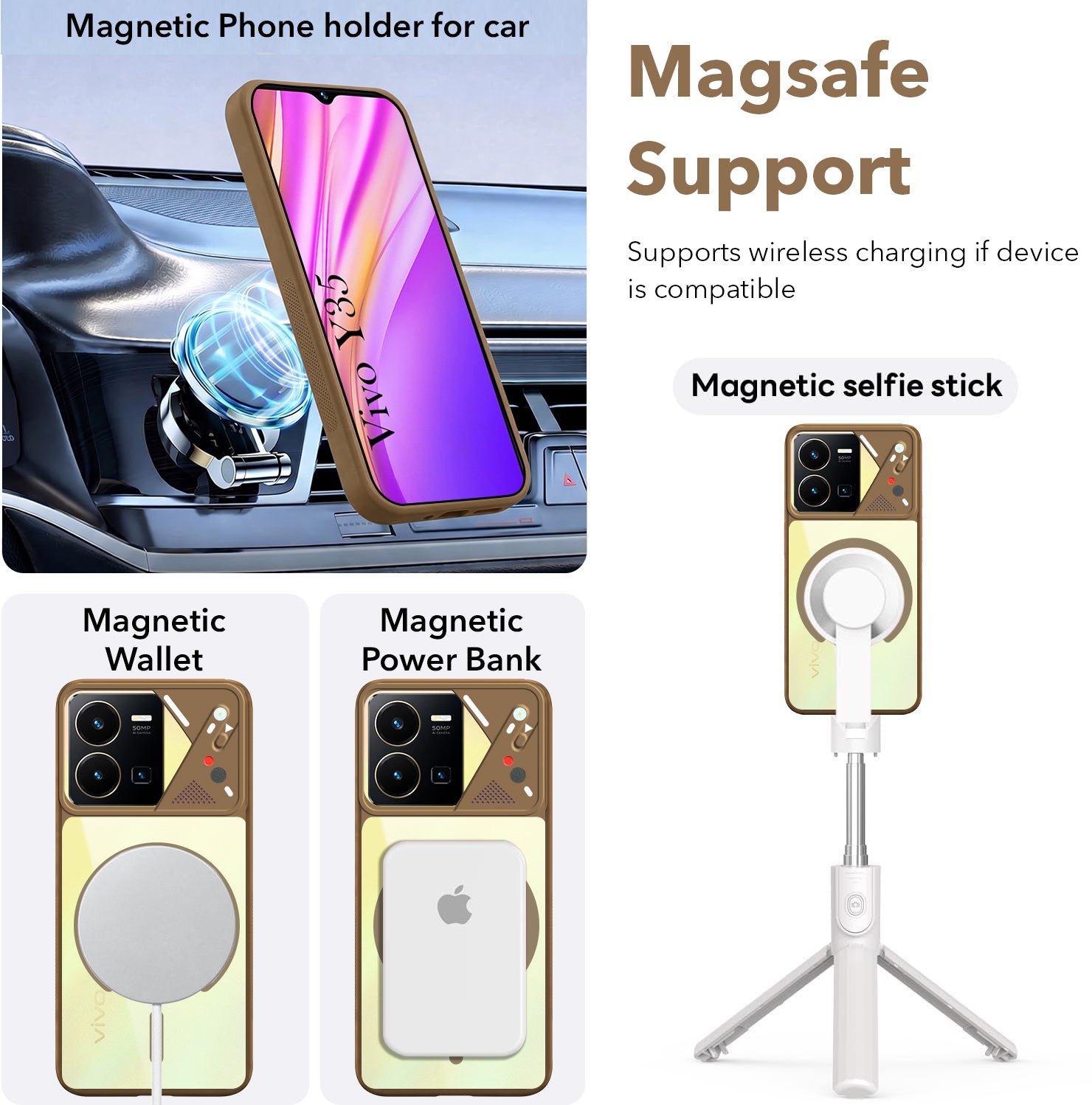 For Vivo Y35 Back Cover Case Lifetime Anti-Yellow Clear (Camera Protection | Side Grip | Wireless MagSafe Compatible)