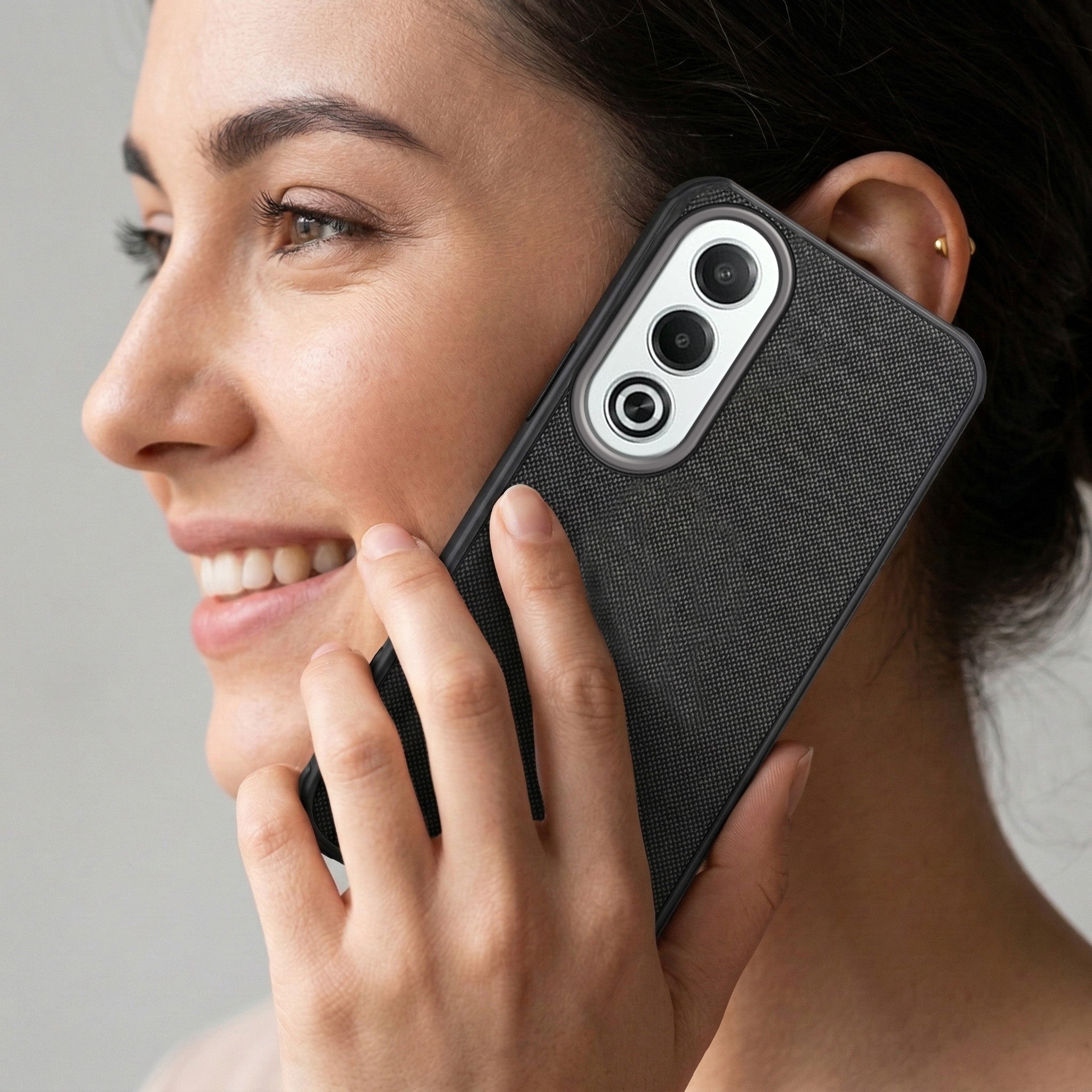 For Oppo K12x 5G Combo with Back Cover and 9H Tempered Glass (Textured Grip Design | Micro-Fiber Cloth Inside | Oleophobic Coating Screen Glass)