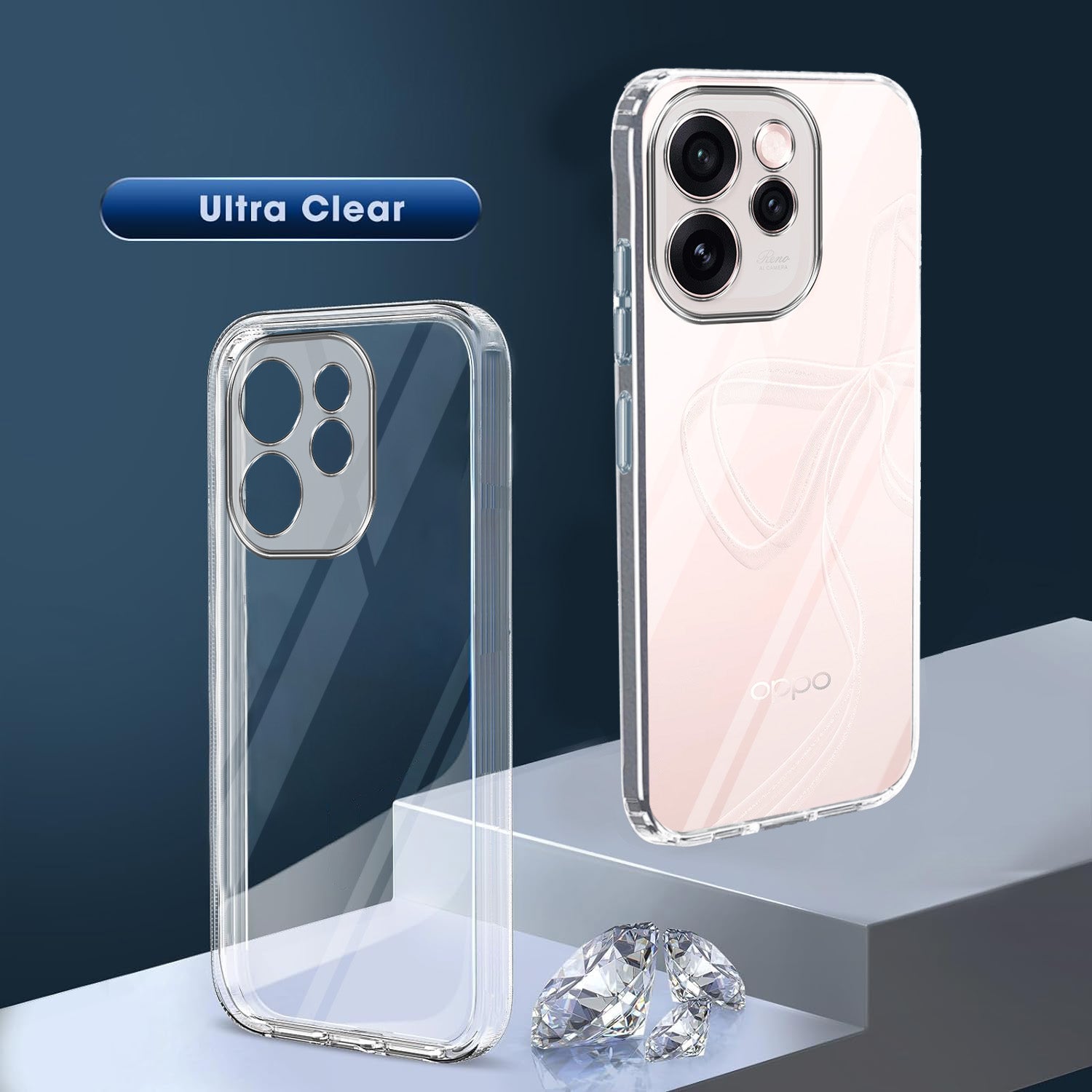 For Oppo Reno15 Pro Mini 5G | Oppo Reno 15 Pro Mini 5G Back Cover Case Silicone (Clear Shockproof Case with Camera Protection | Soft and Flexible | Transparent)