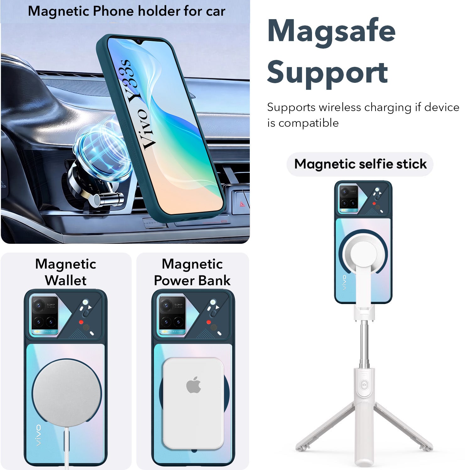 For Vivo Y21 2021 Back Cover Case Lifetime Anti-Yellow Clear (Camera Protection | Side Grip | Wireless MagSafe Compatible)
