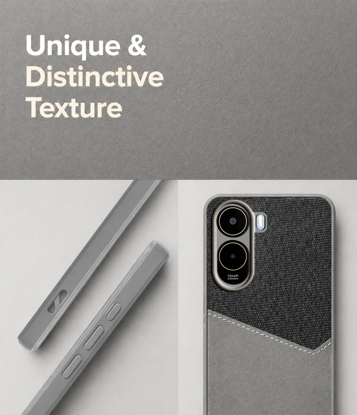 For Poco C81 5G Back Cover Case (Dual Colour Stitch | Professional Minimalist Feel | Soft and Flexible)