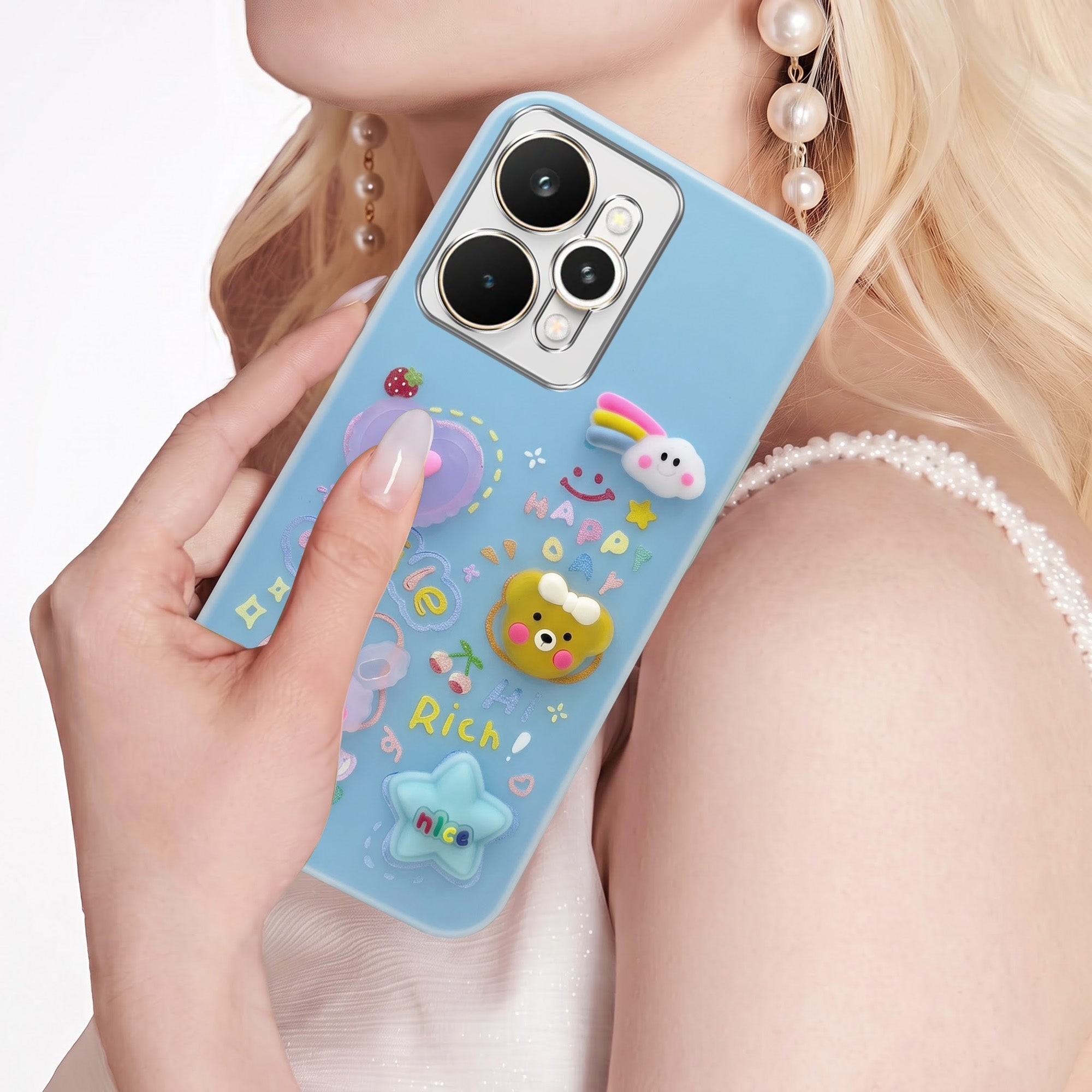 For Realme 15 Back Cover Case (3D Cute Cartoons | Hard Back Side Soft | Matte Premium Finish | HD Printing)