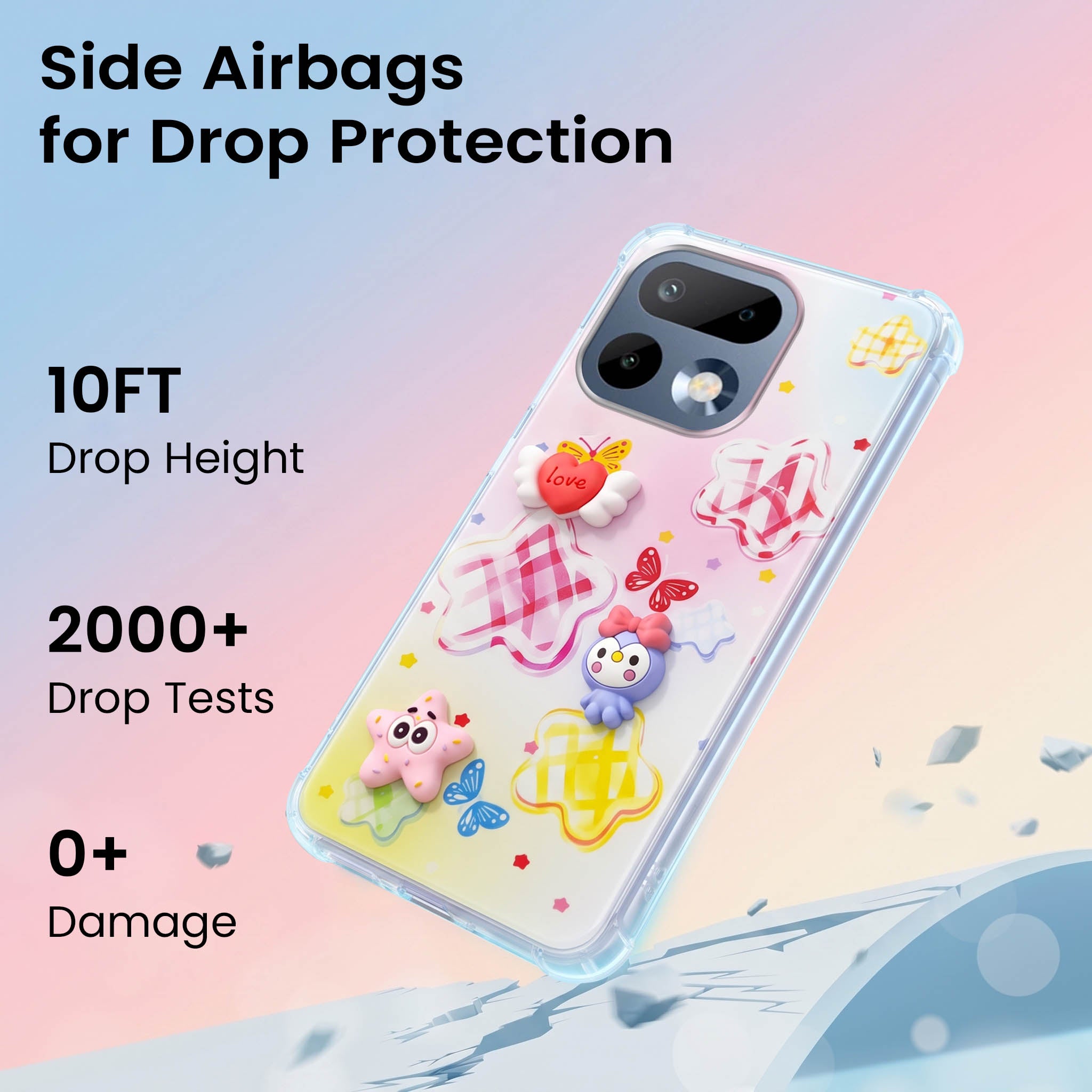 For Realme 16 Pro Back Cover Case (3D Cute Cartoons | Hard Back Side Soft | Matte Premium Finish | HD Printing)