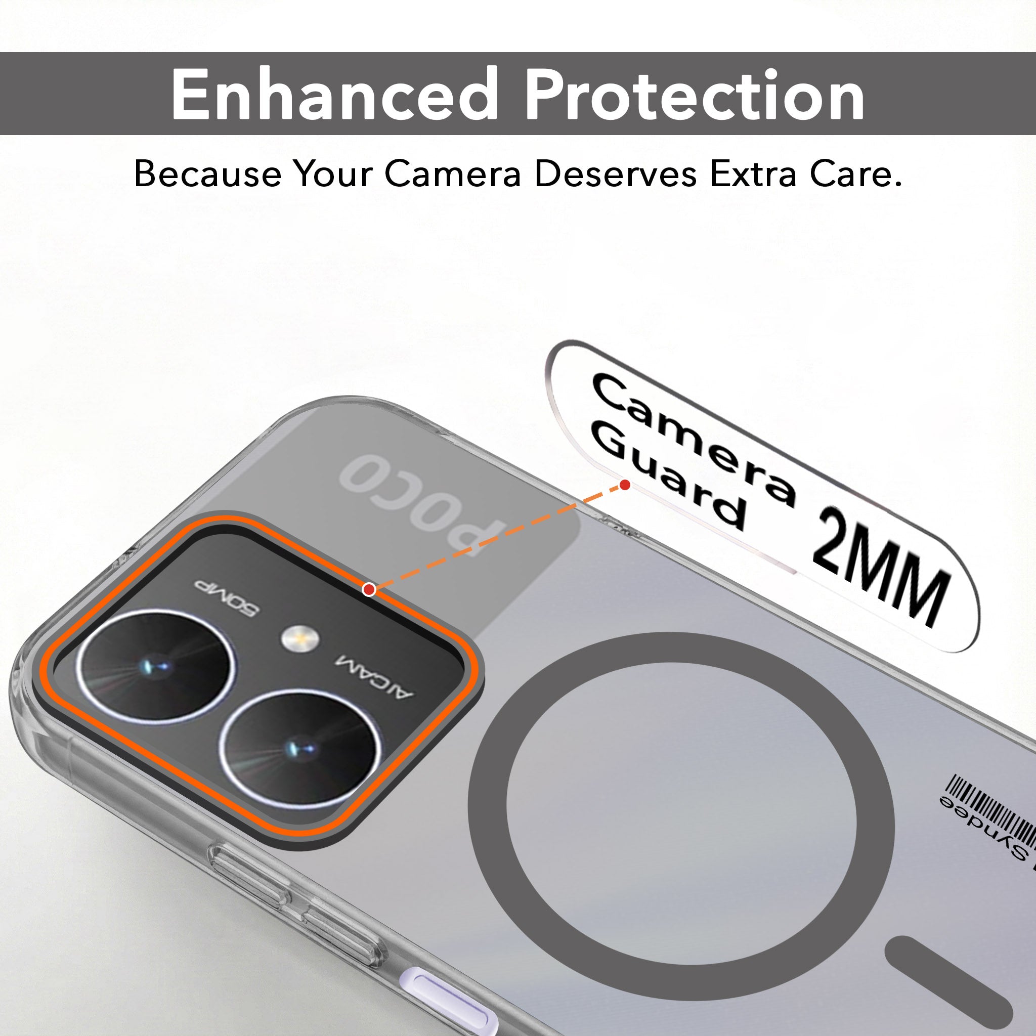 For Poco M6 5G Back Cover Case (Soft Touch | Camera Bump Protection | MagSafe Compatible | Matte Finish)